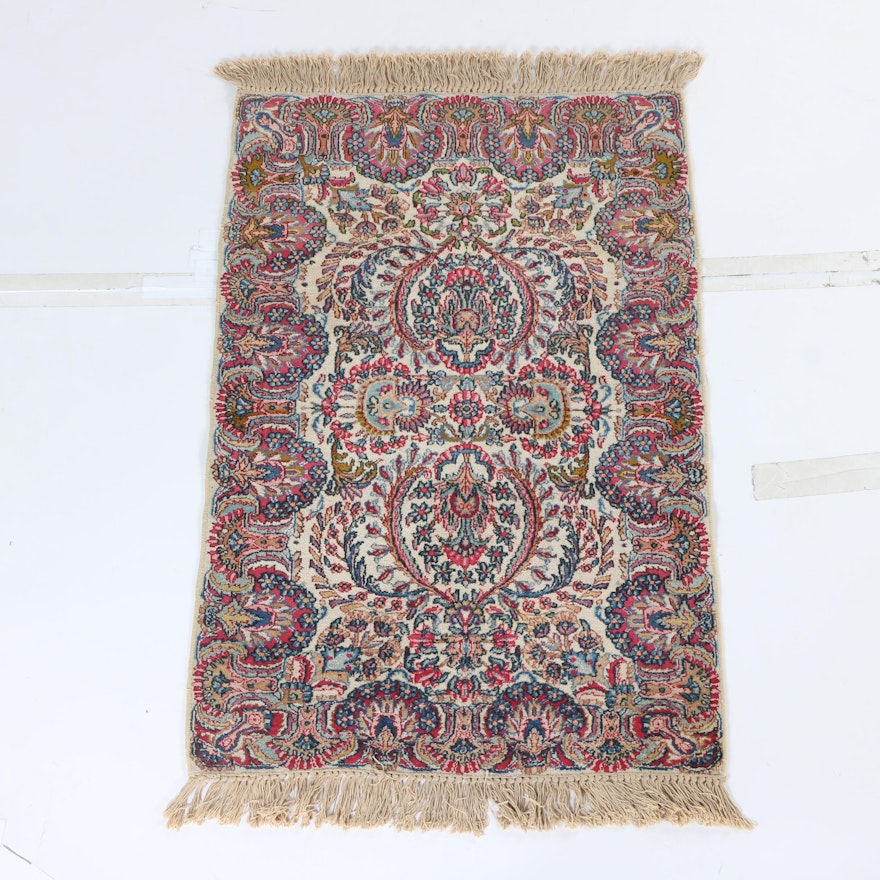 Hand-Knotted Persian Lavar Kerman Area Rug