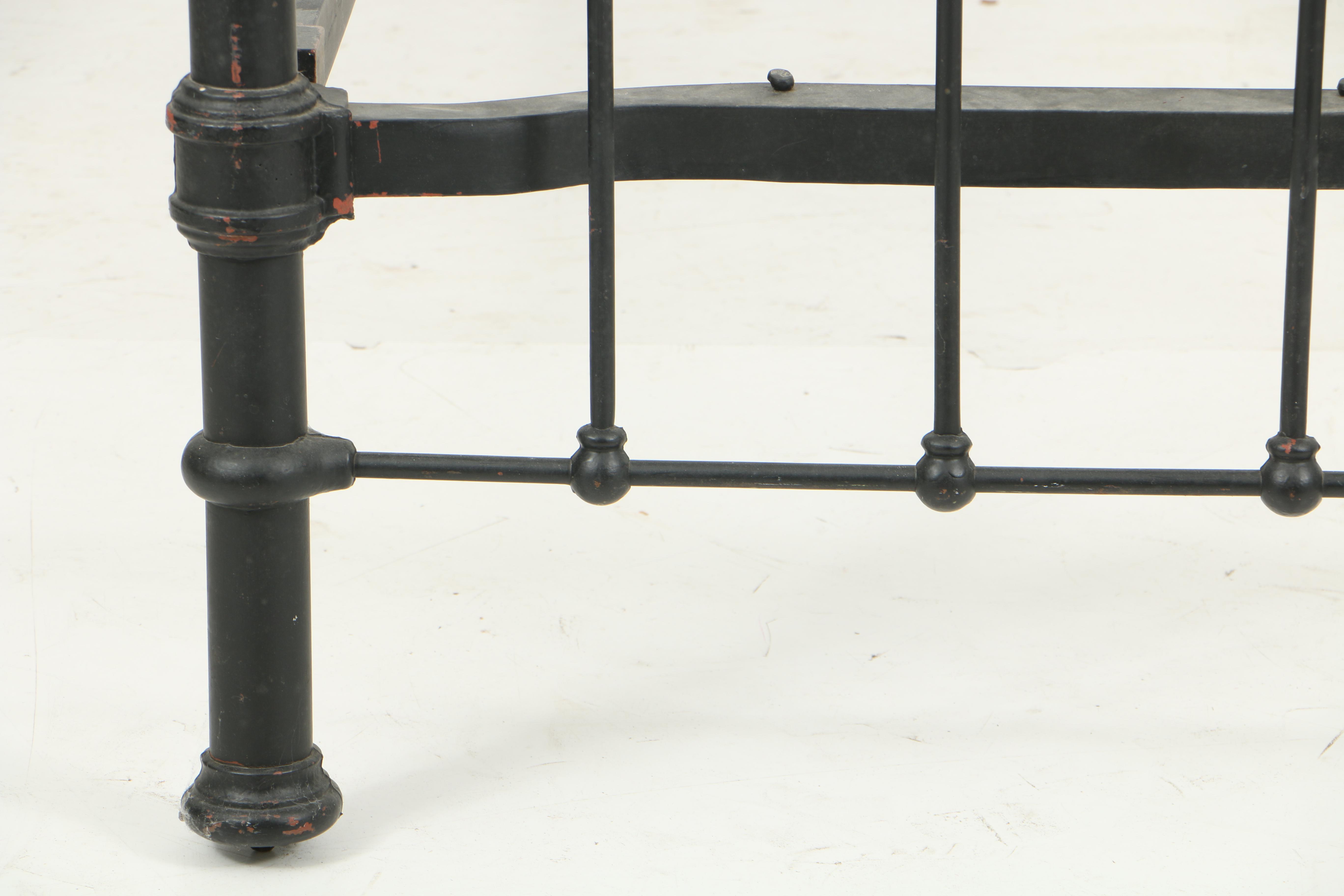 Antique Late Victorian Iron and Brass Bed Frame, Circa 1900