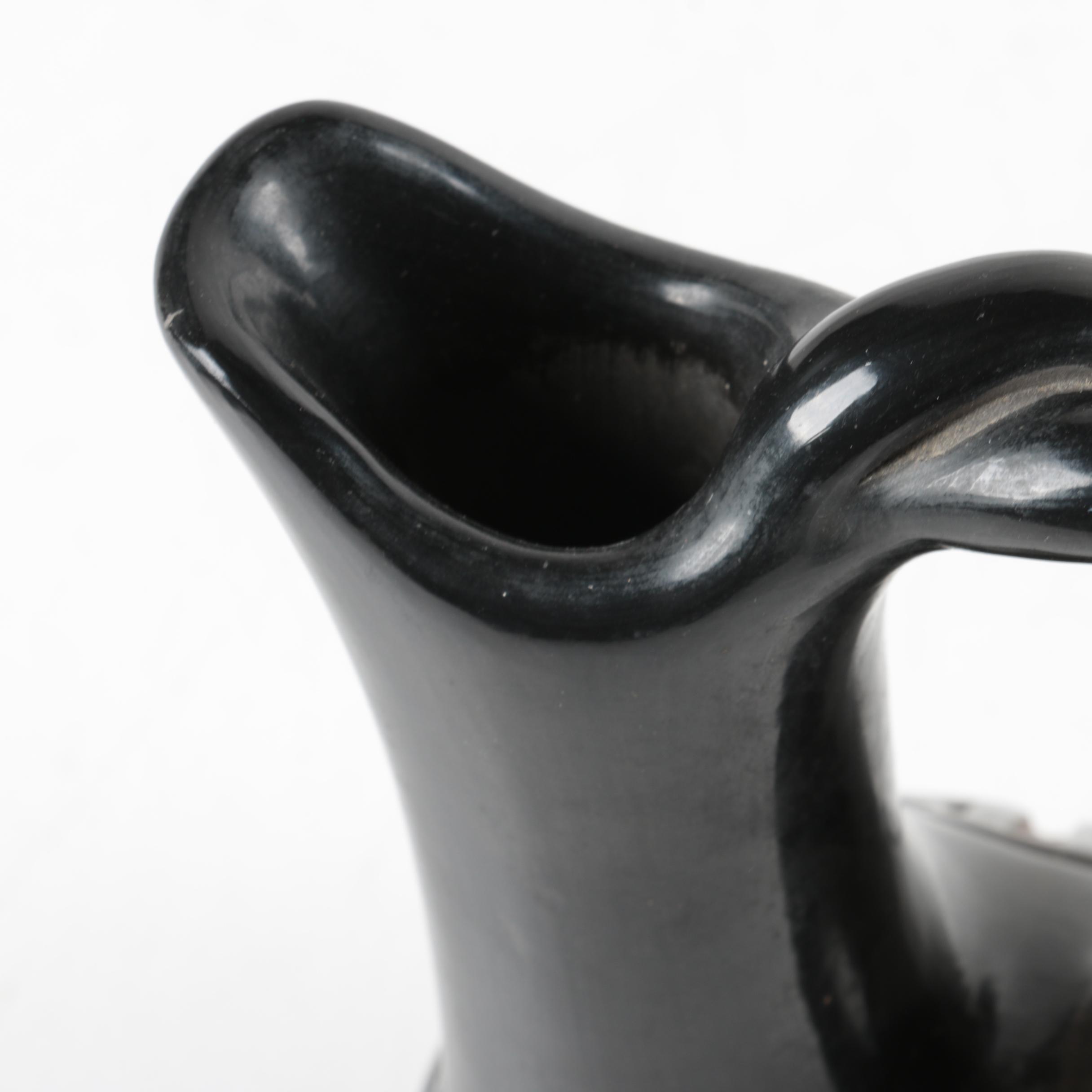 Pablita Chavarria Santa Clara Pueblo Blackware Wedding Vase