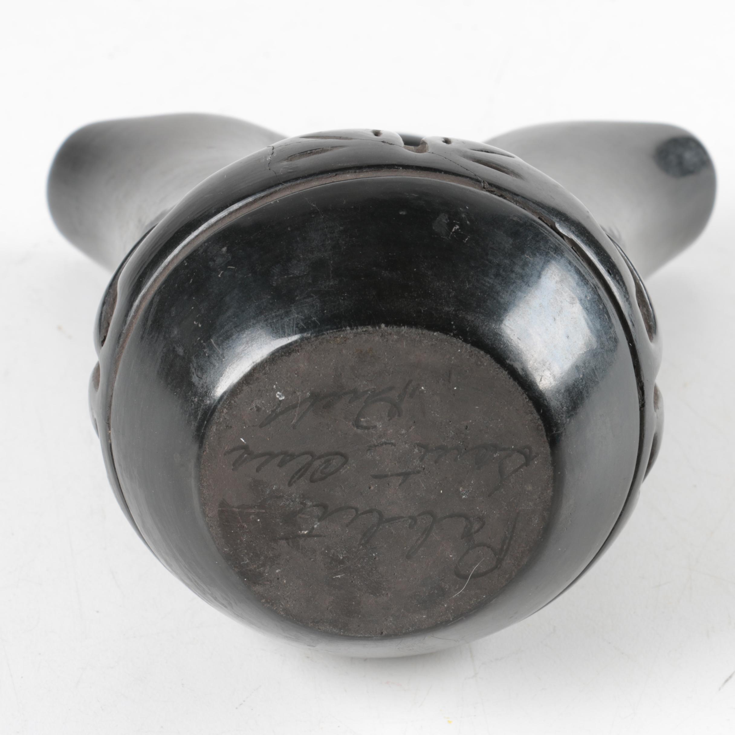 Pablita Chavarria Santa Clara Pueblo Blackware Wedding Vase