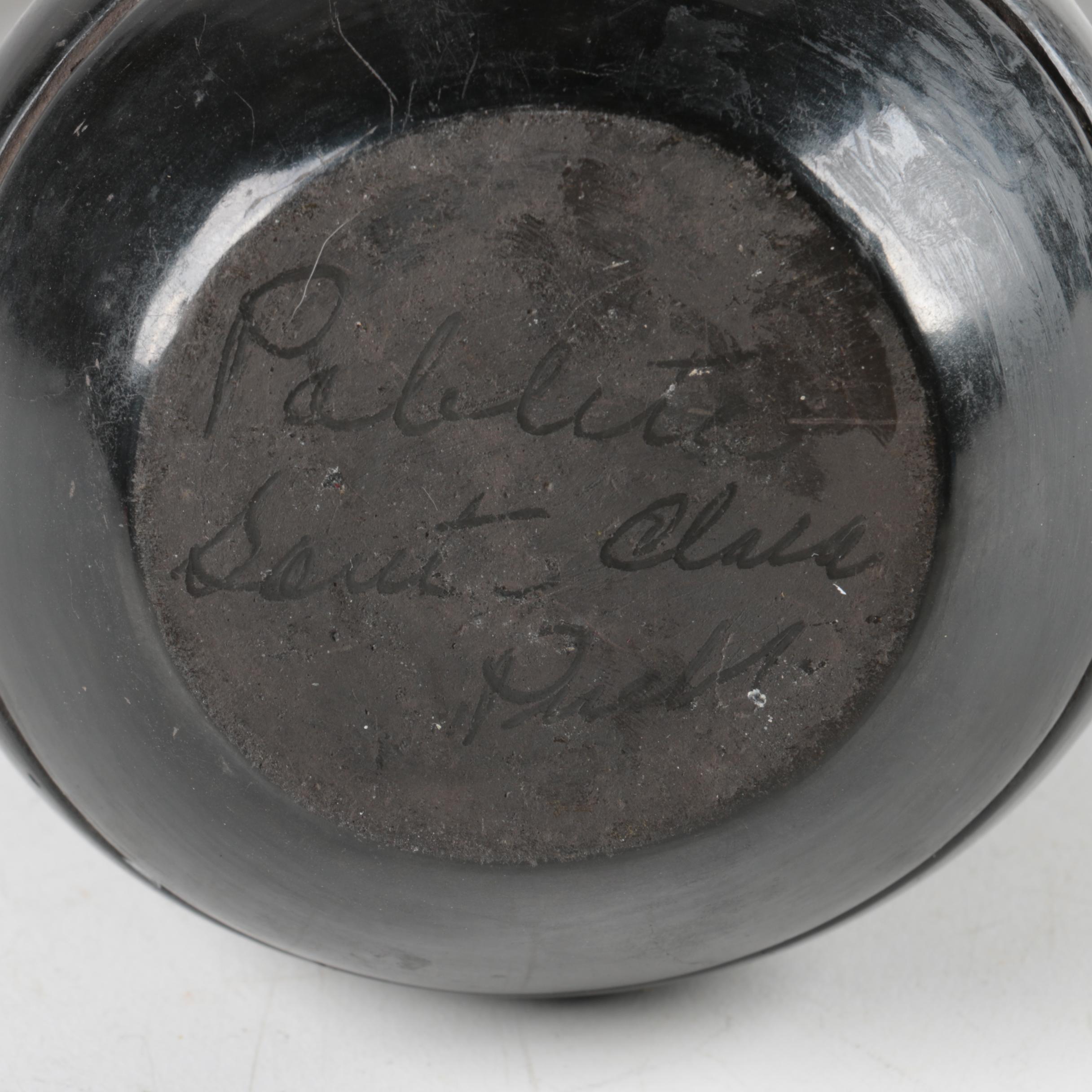 Pablita Chavarria Santa Clara Pueblo Blackware Wedding Vase