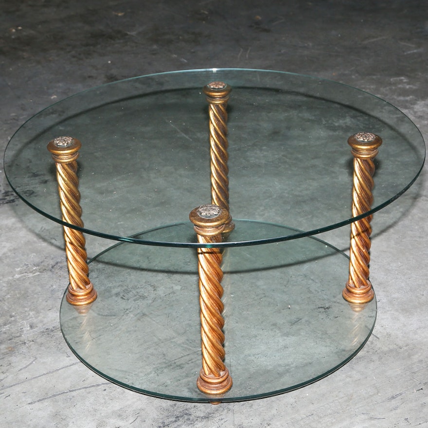 Circular Tiered Glass Coffee Table