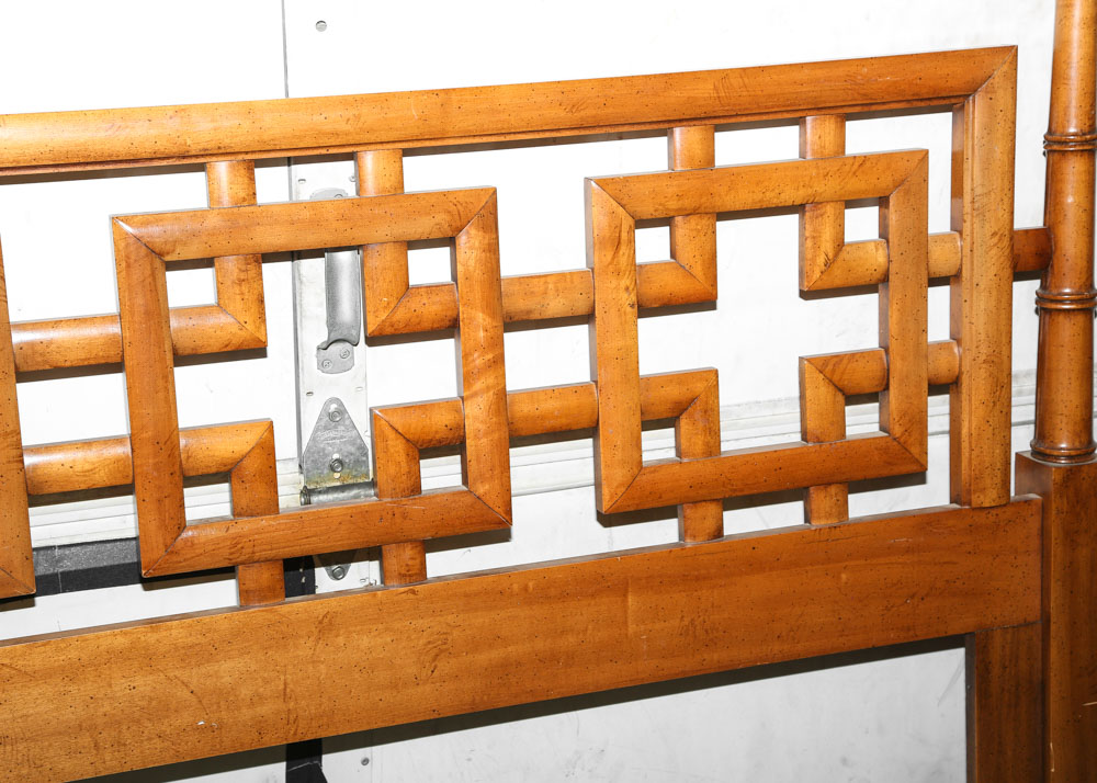 Asian Inspired Queen Size Maple Headboard