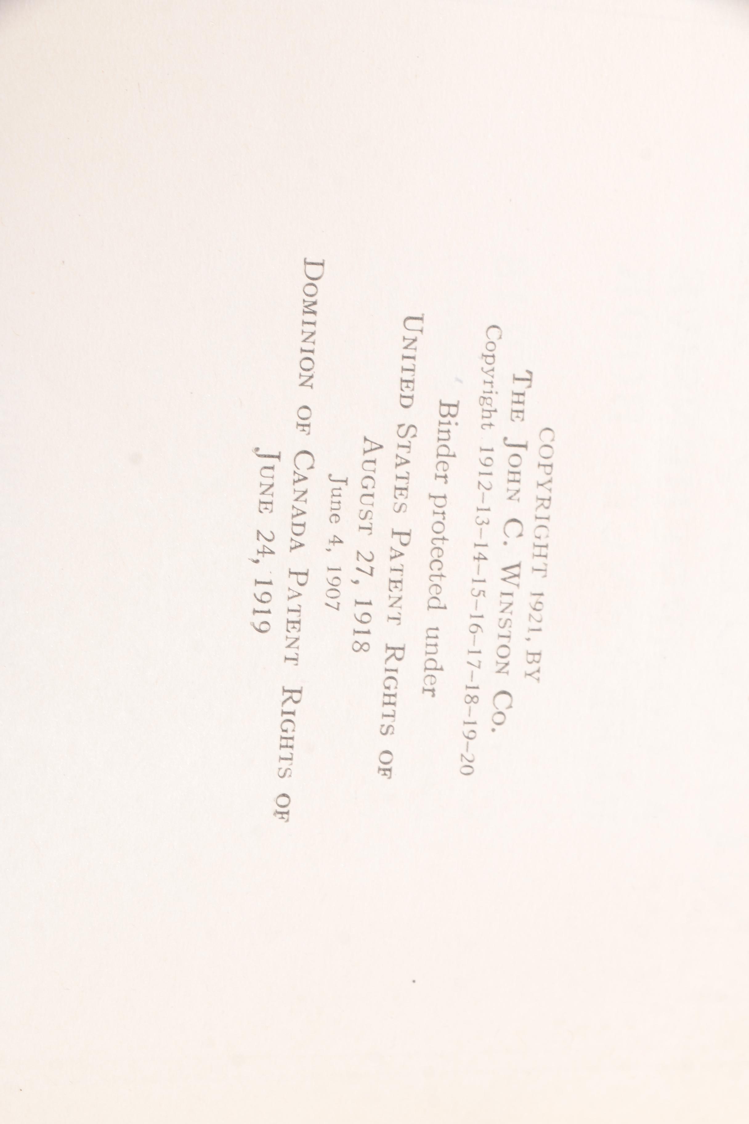 1921 "Winston's Cumulative Loose-Leaf Encyclopedia" in Ten Volumes