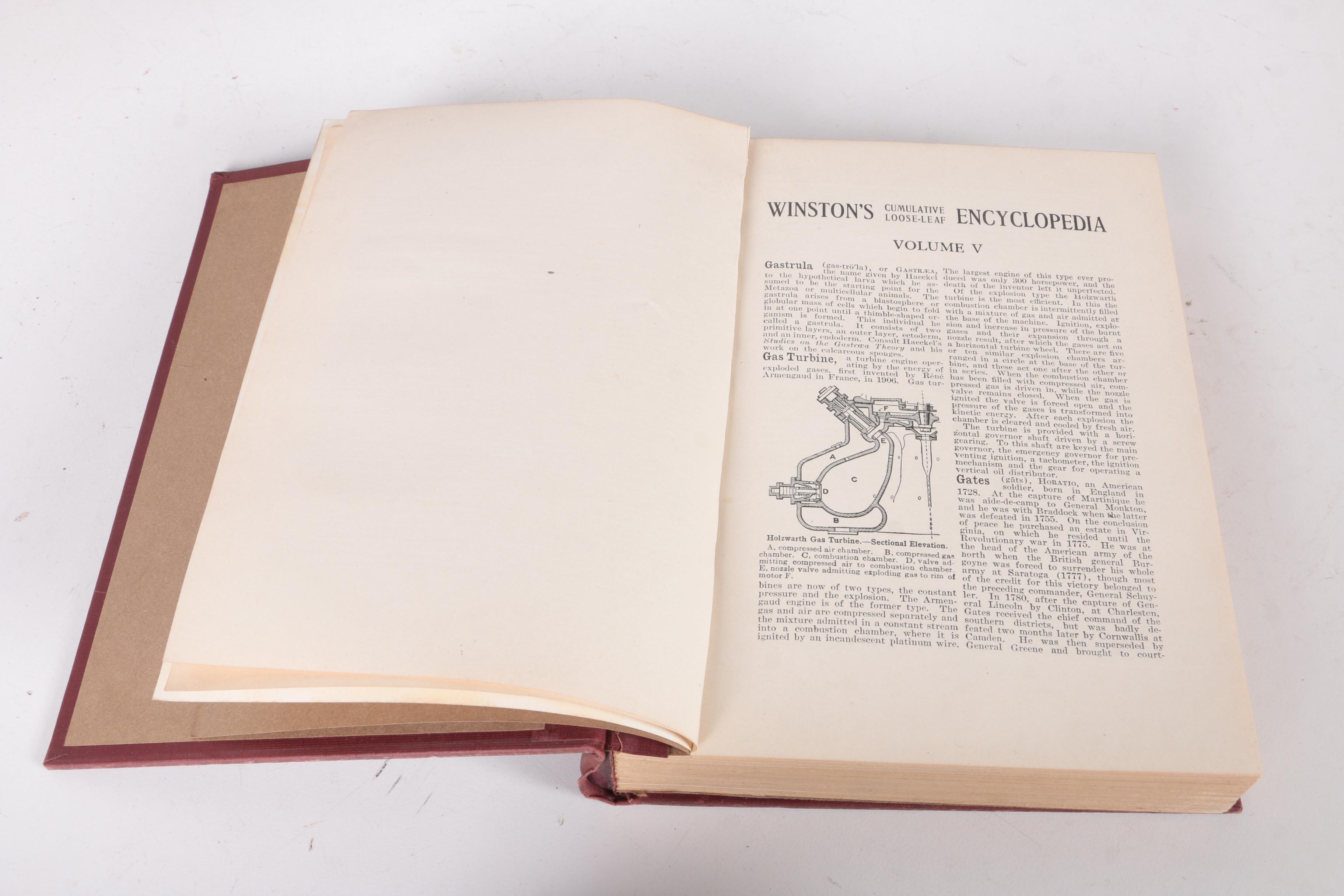 1921 "Winston's Cumulative Loose-Leaf Encyclopedia" in Ten Volumes