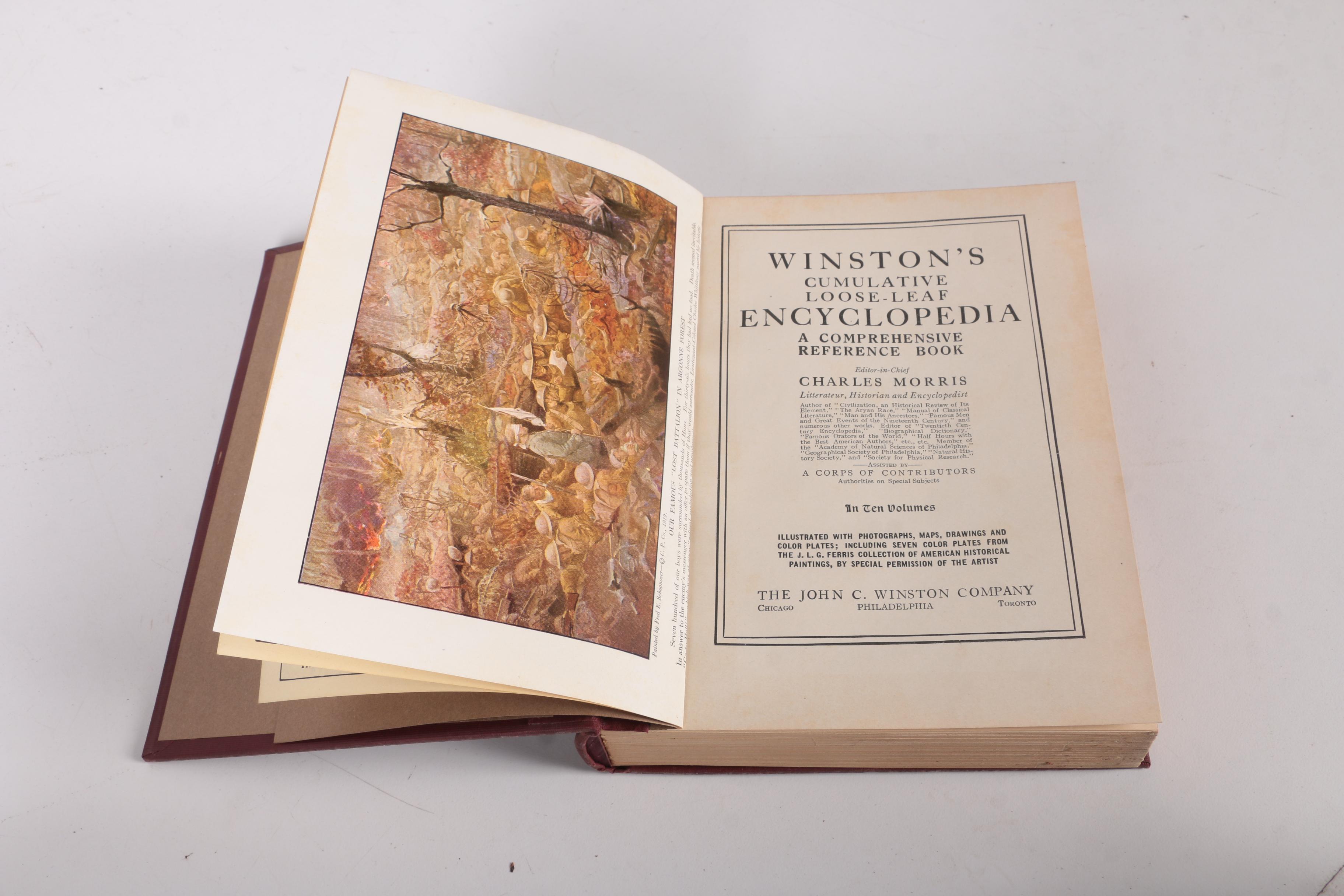 1921 "Winston's Cumulative Loose-Leaf Encyclopedia" in Ten Volumes