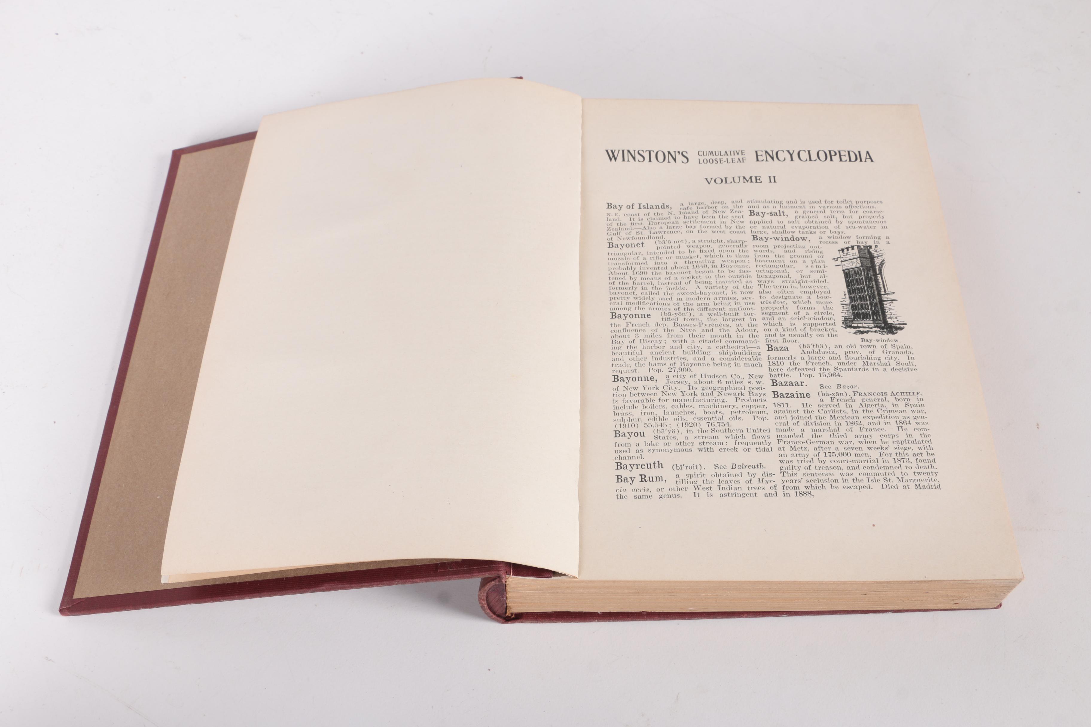 1921 "Winston's Cumulative Loose-Leaf Encyclopedia" in Ten Volumes