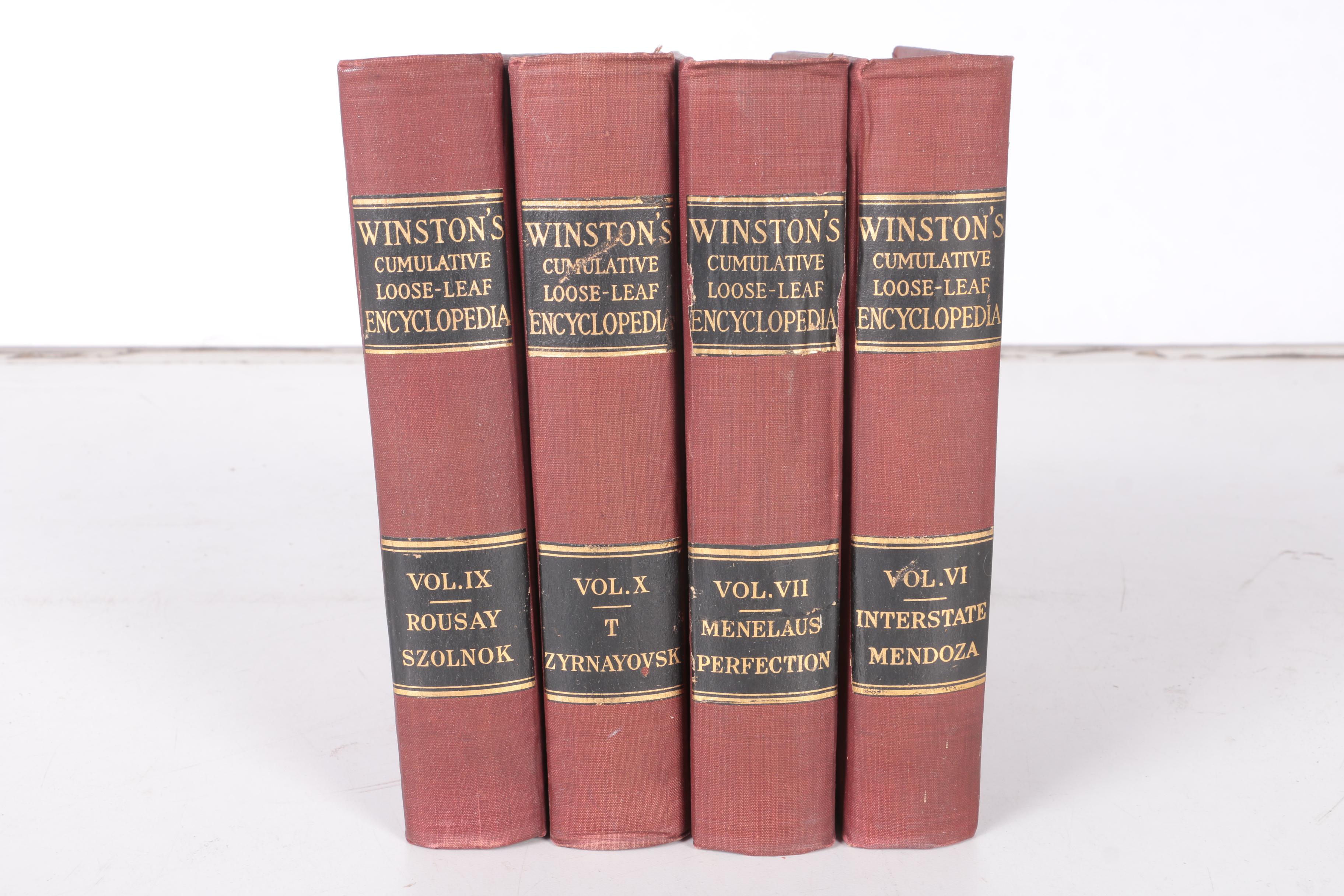 1921 "Winston's Cumulative Loose-Leaf Encyclopedia" in Ten Volumes