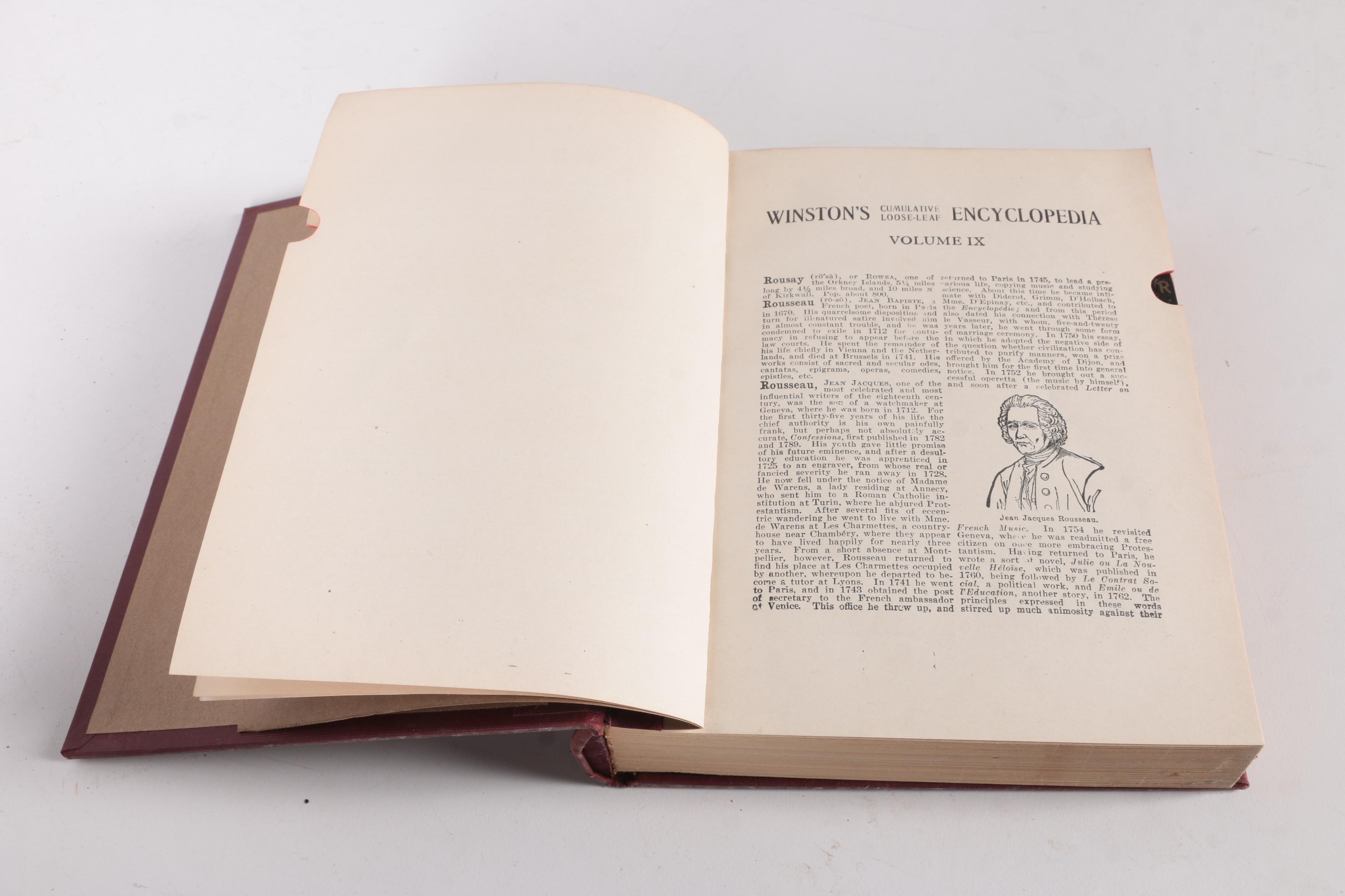 1921 "Winston's Cumulative Loose-Leaf Encyclopedia" in Ten Volumes