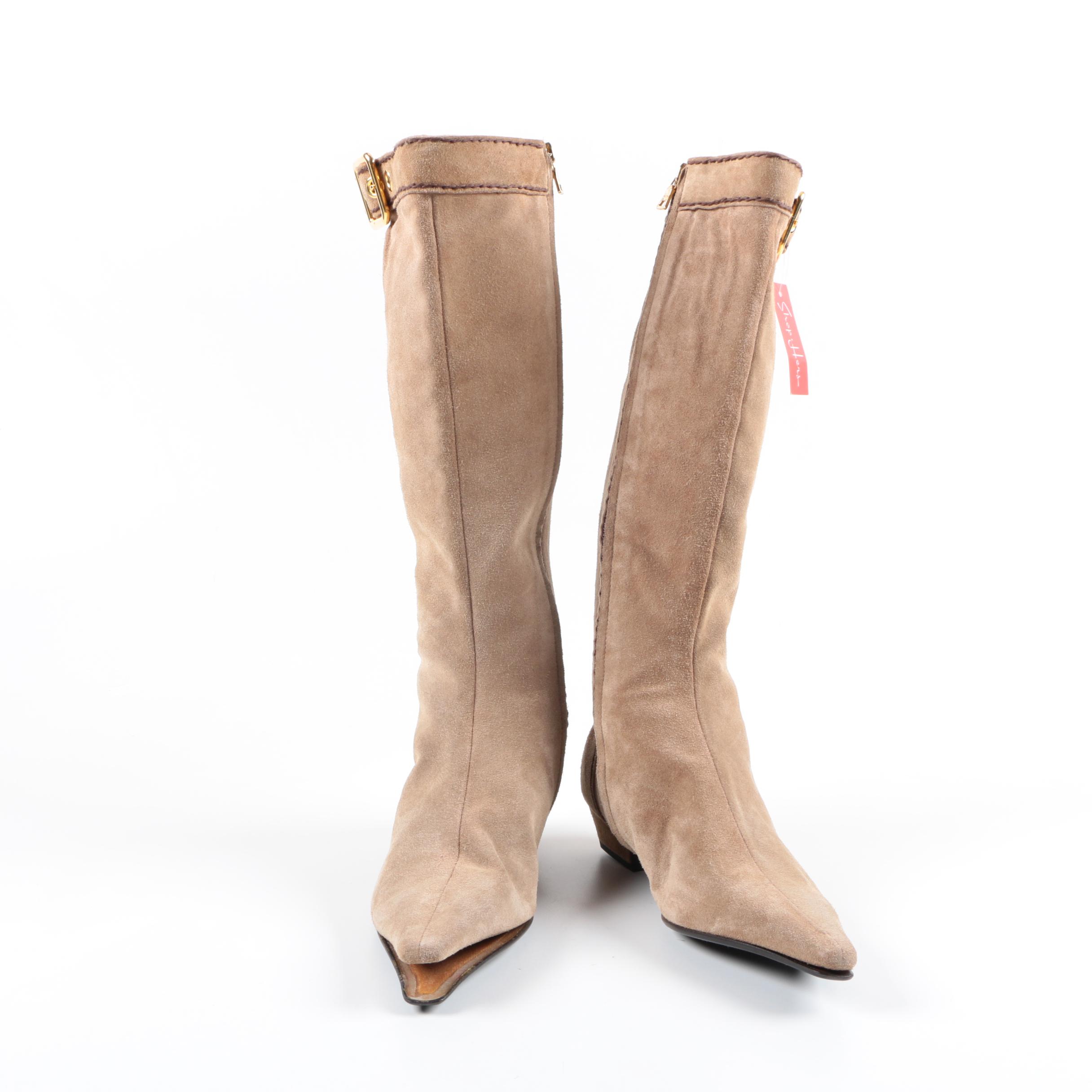 Prada Tan Suede Boots