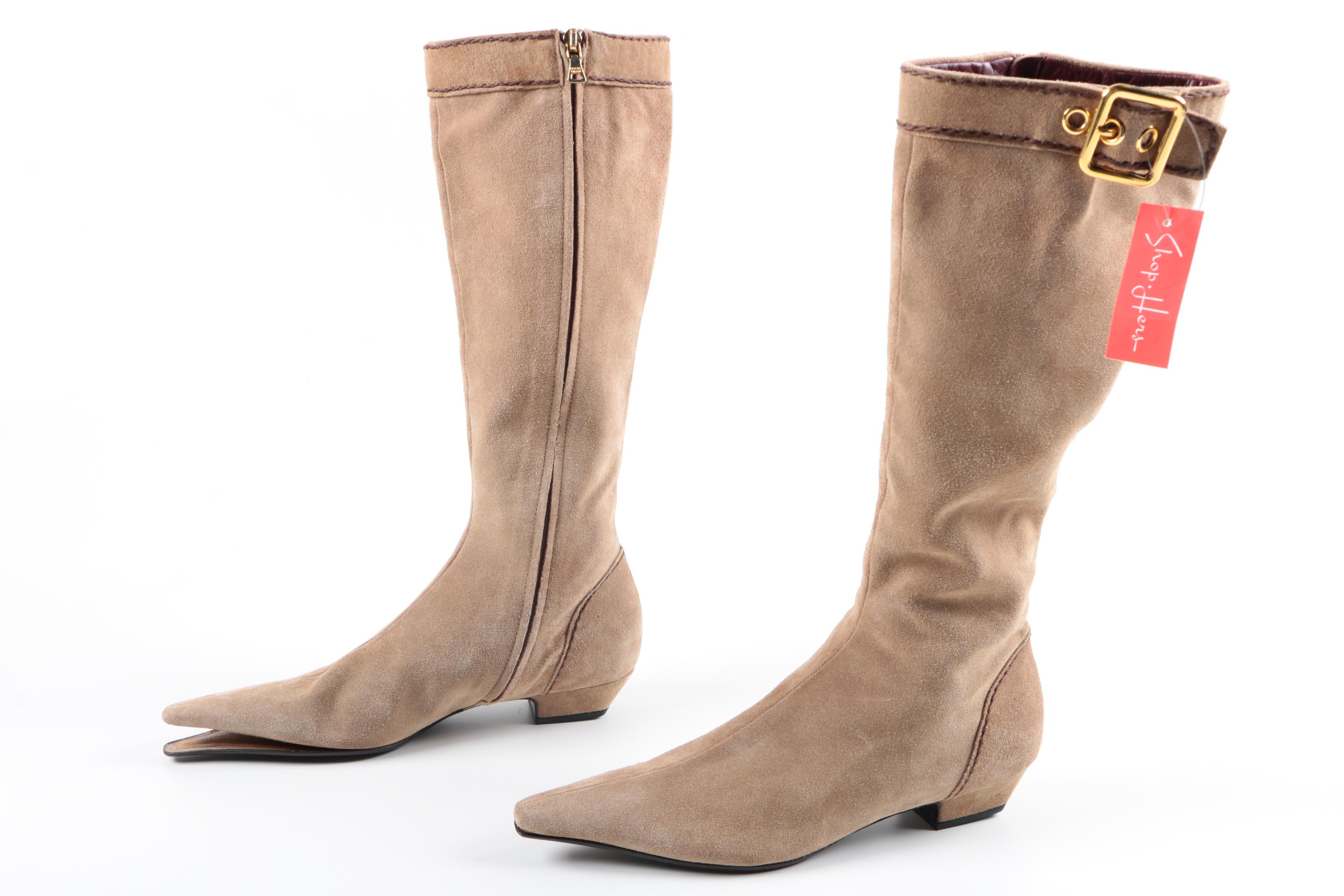 Prada Tan Suede Boots