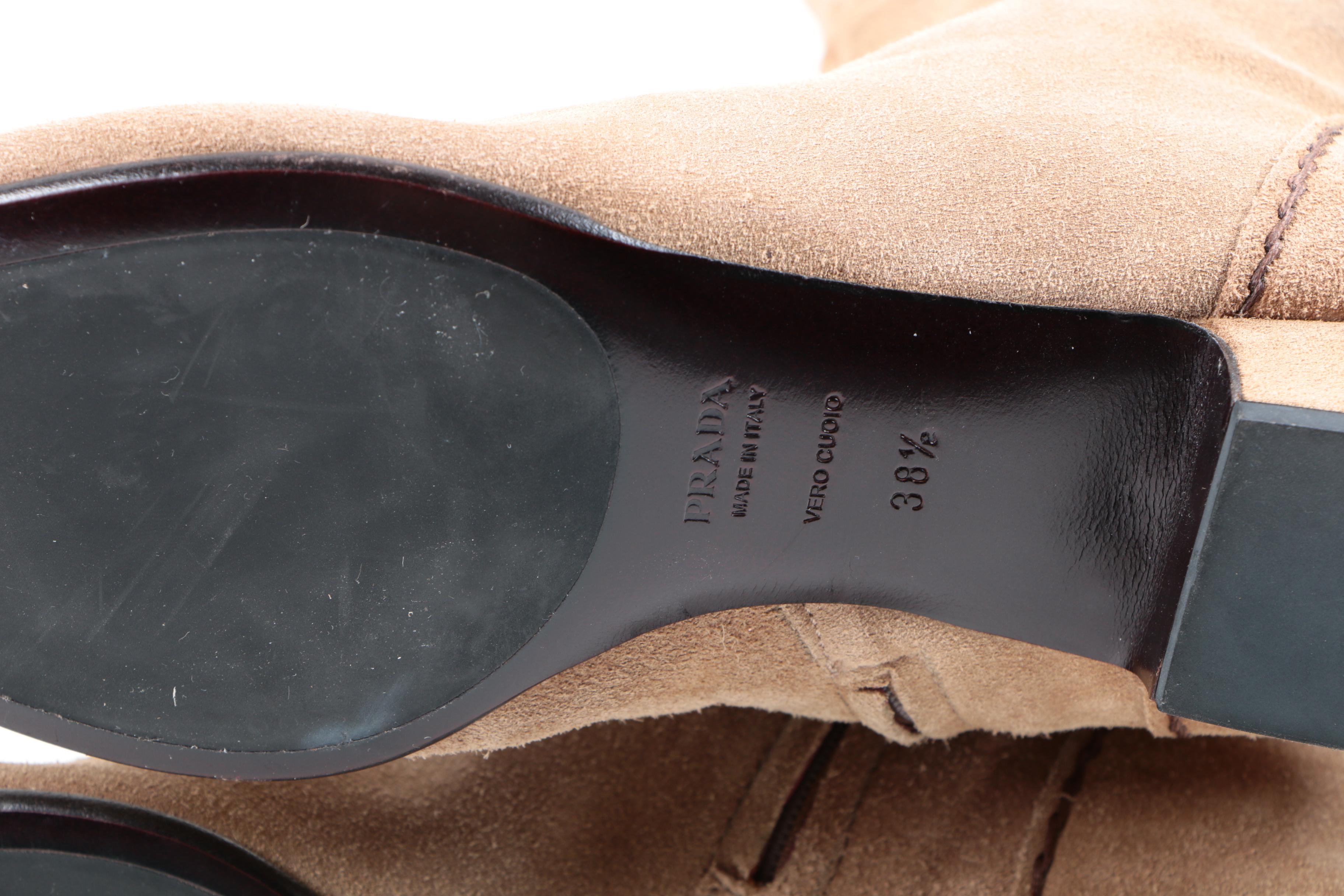 Prada Tan Suede Boots