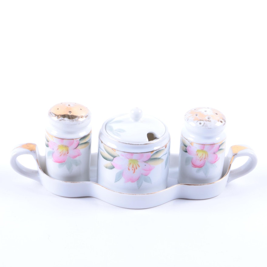 Vintage Noritake "Azalea" Hand-Painted Condiment Set