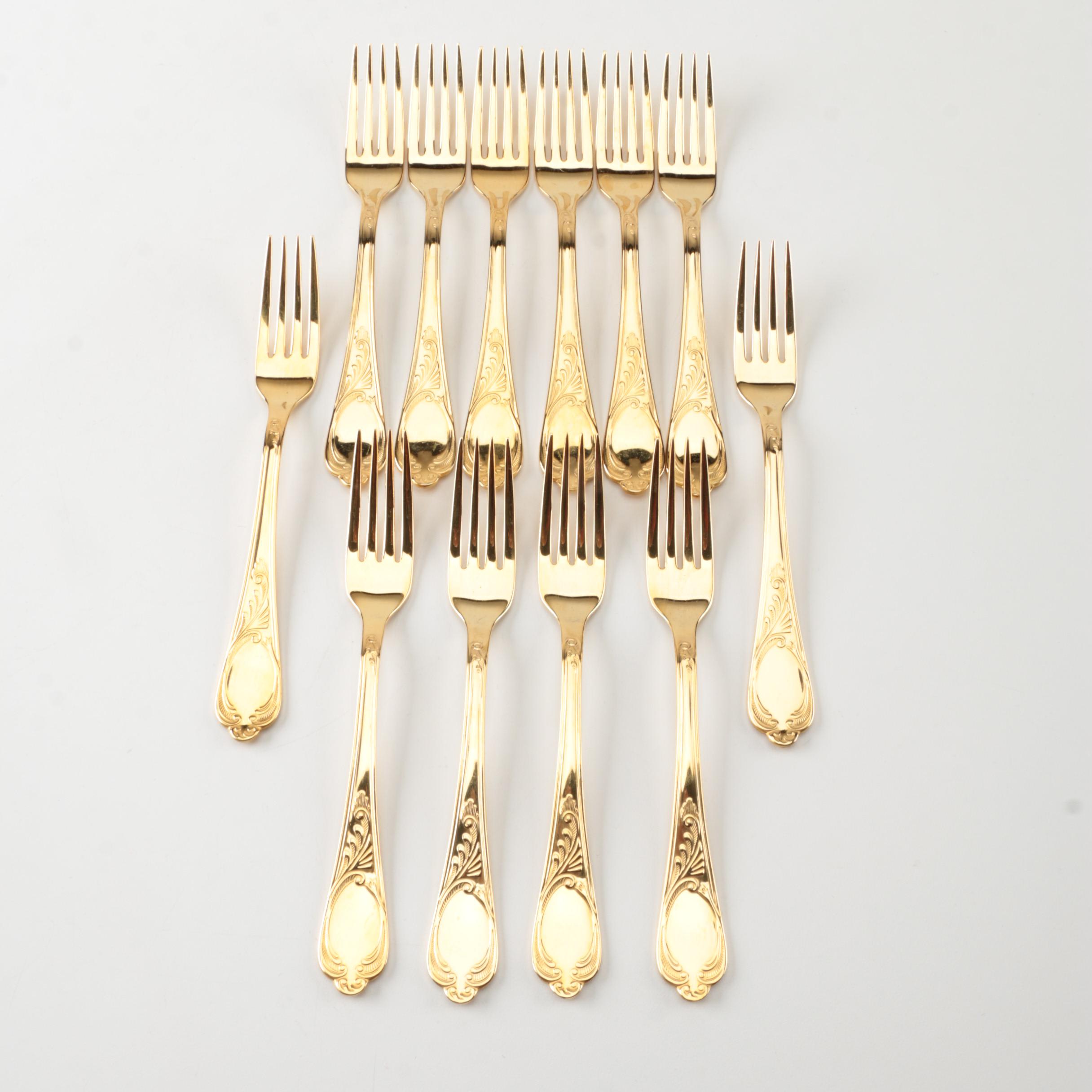 SBS Bestecke Solingen "Wein" Gold-Plated Stainless Flatware Set