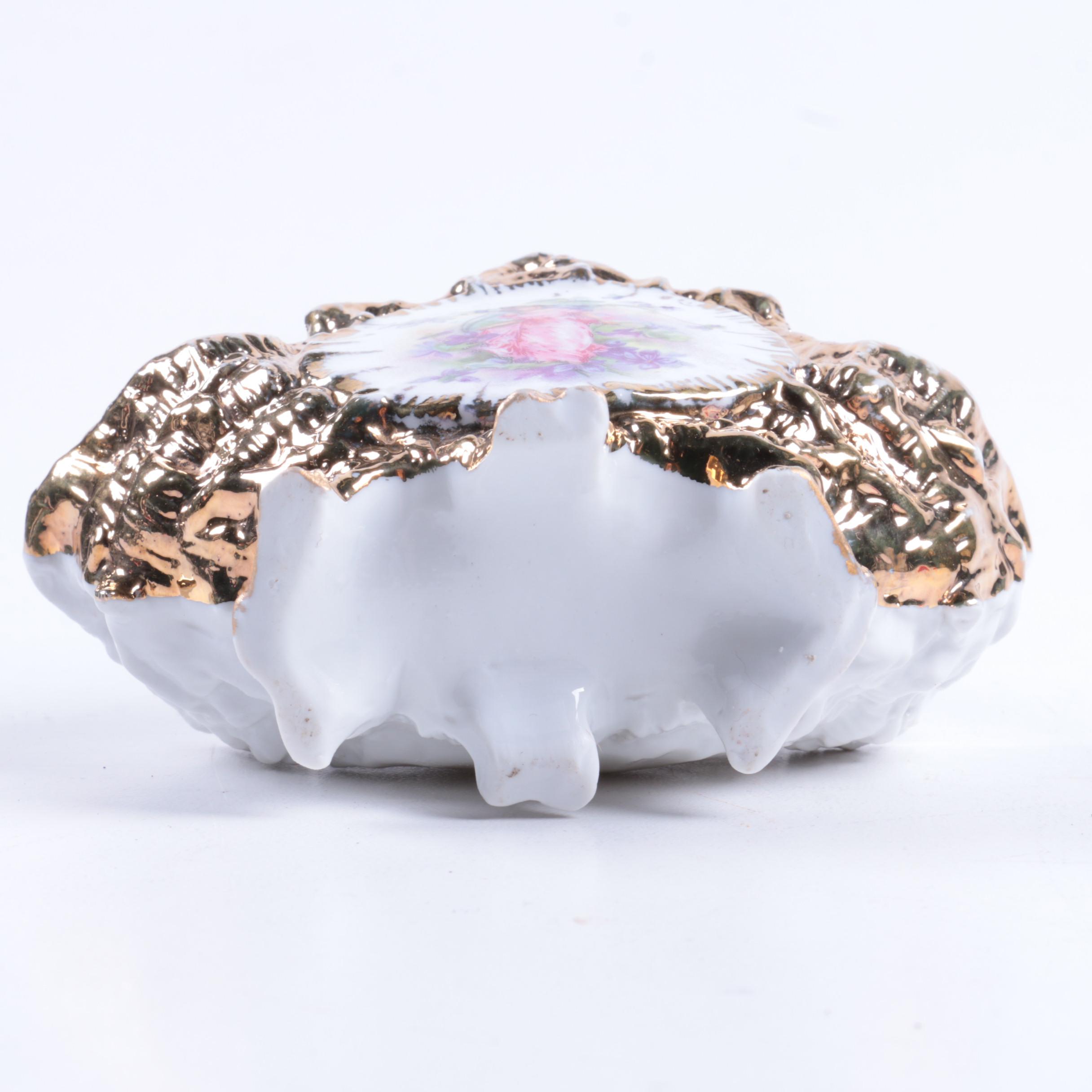 Vintage Figural Table Lamp with Candy Dish