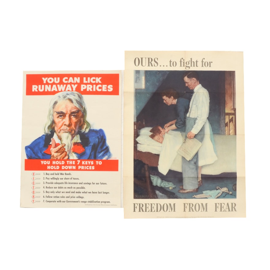 Pair World War II Era Posters