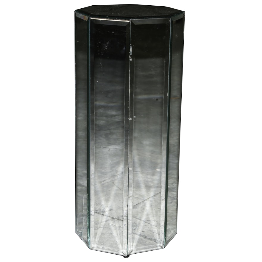 Octagonal Mirrored Pedestal