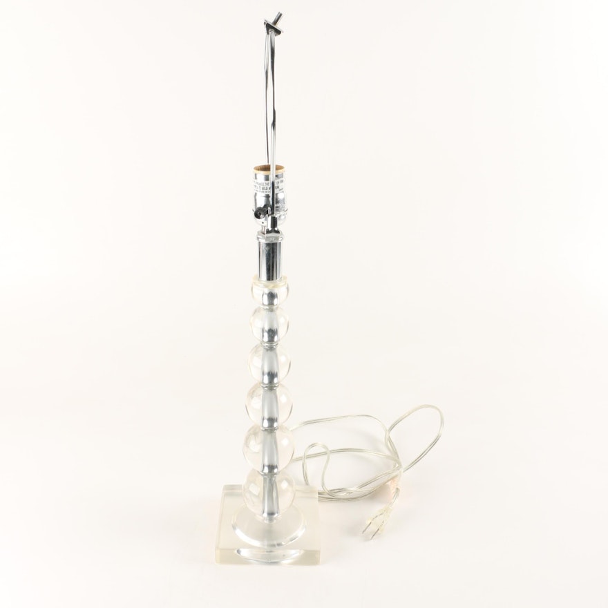 Clear Ball Pillar Table Lamp