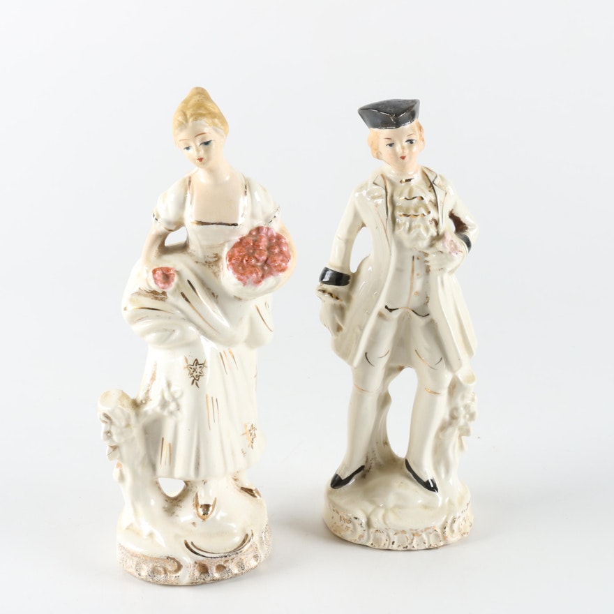 Pair of Ceramic Figurines of Georgian Couple