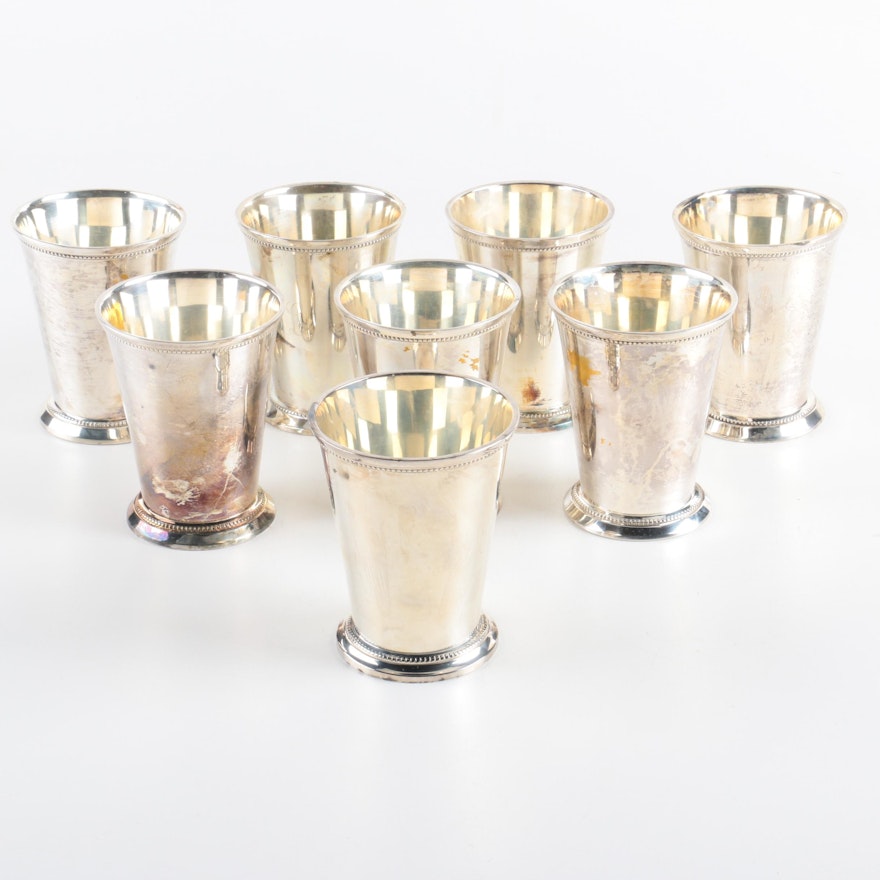 Silver Plate Beaded Tumblers