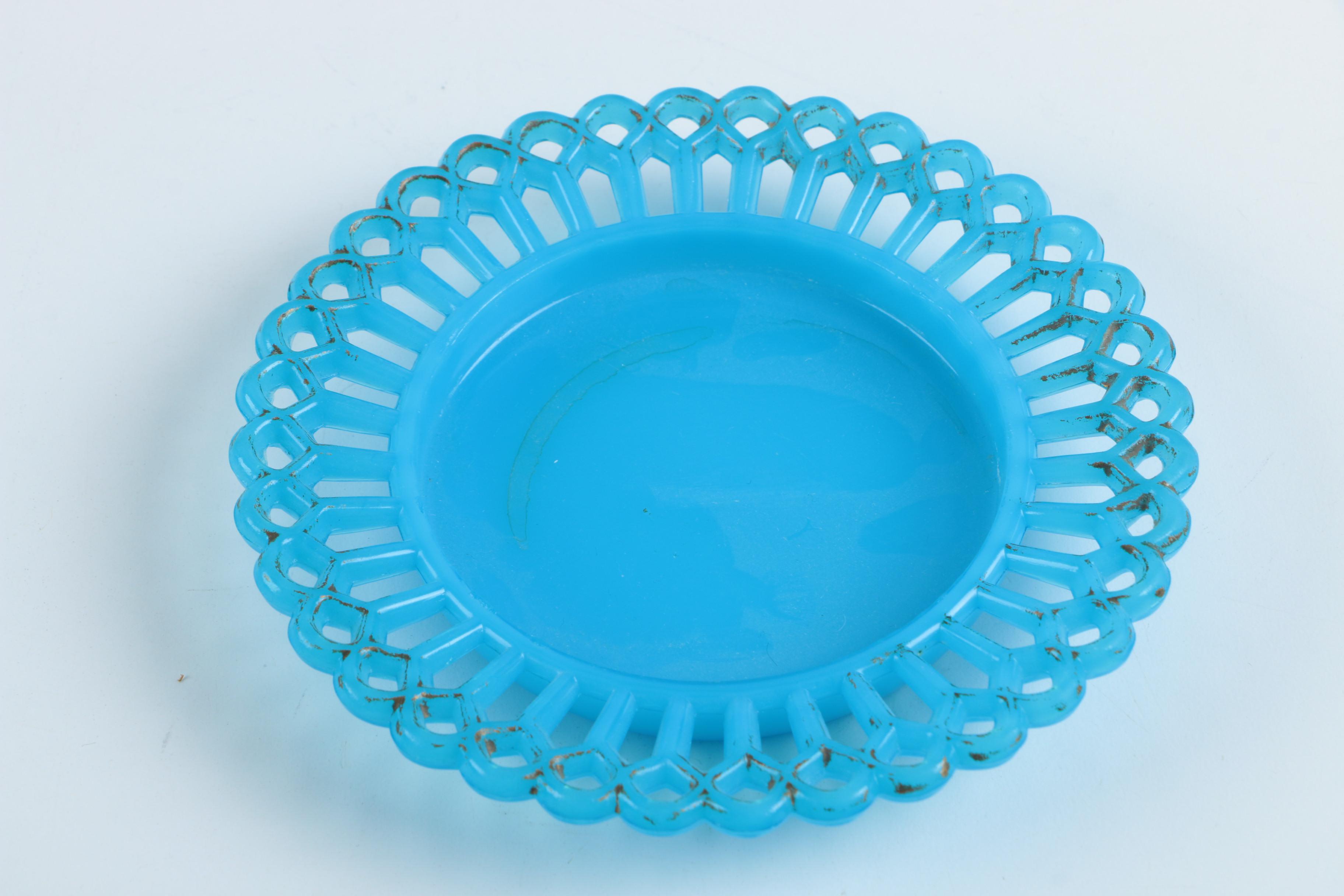 Vintage Blue Glass Decor