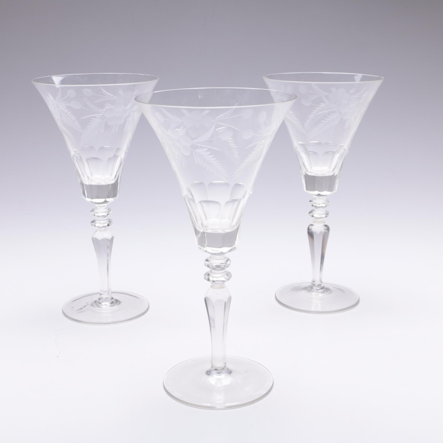 Vintage Etched Cocktail Glasses