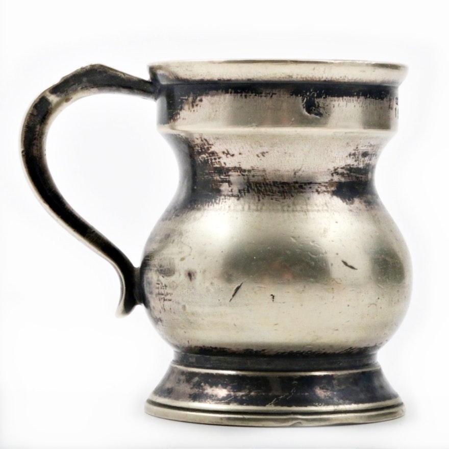 Antique English Pewter Tankard