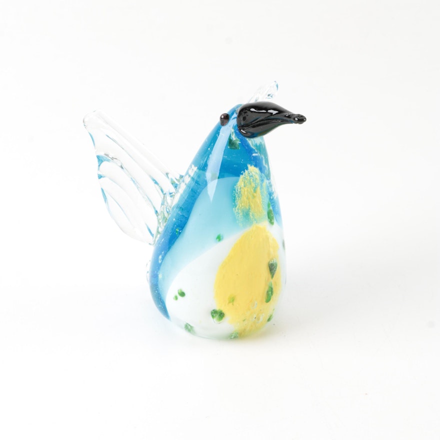 Italian Murano Art Glass Hummingbird Sculpture