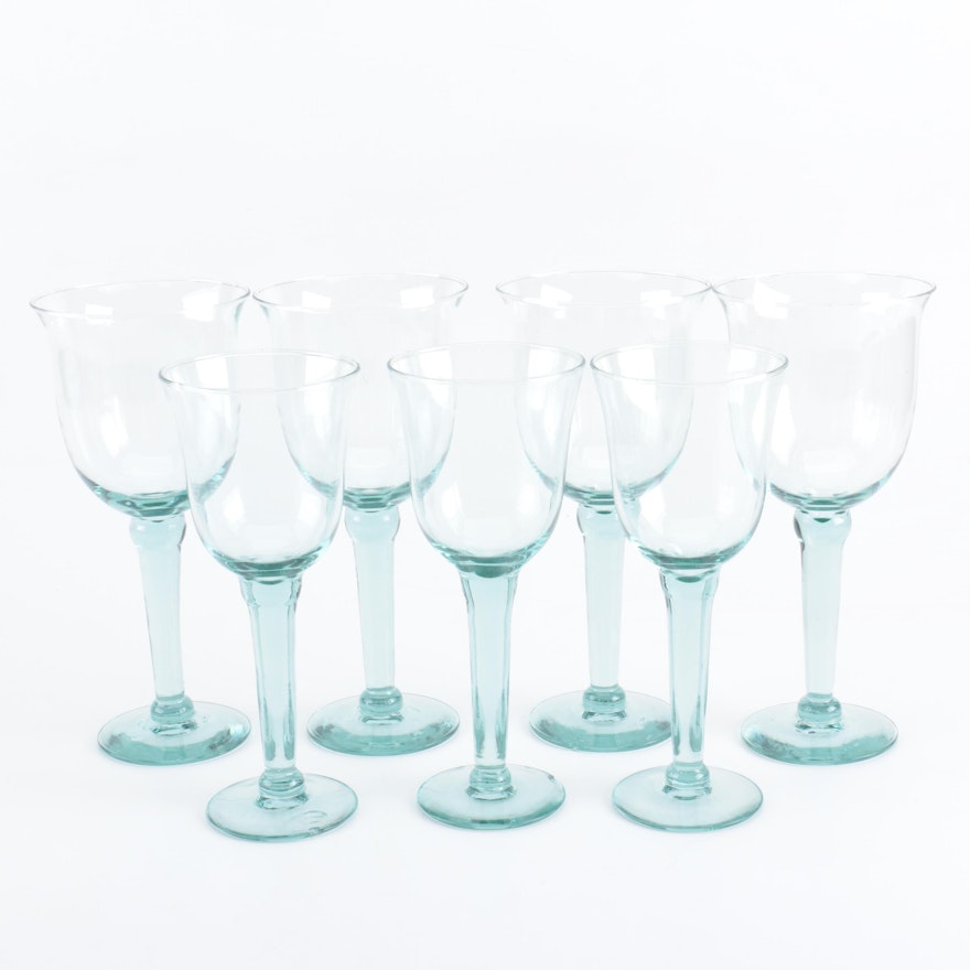 Collection of Green Glass Stemware