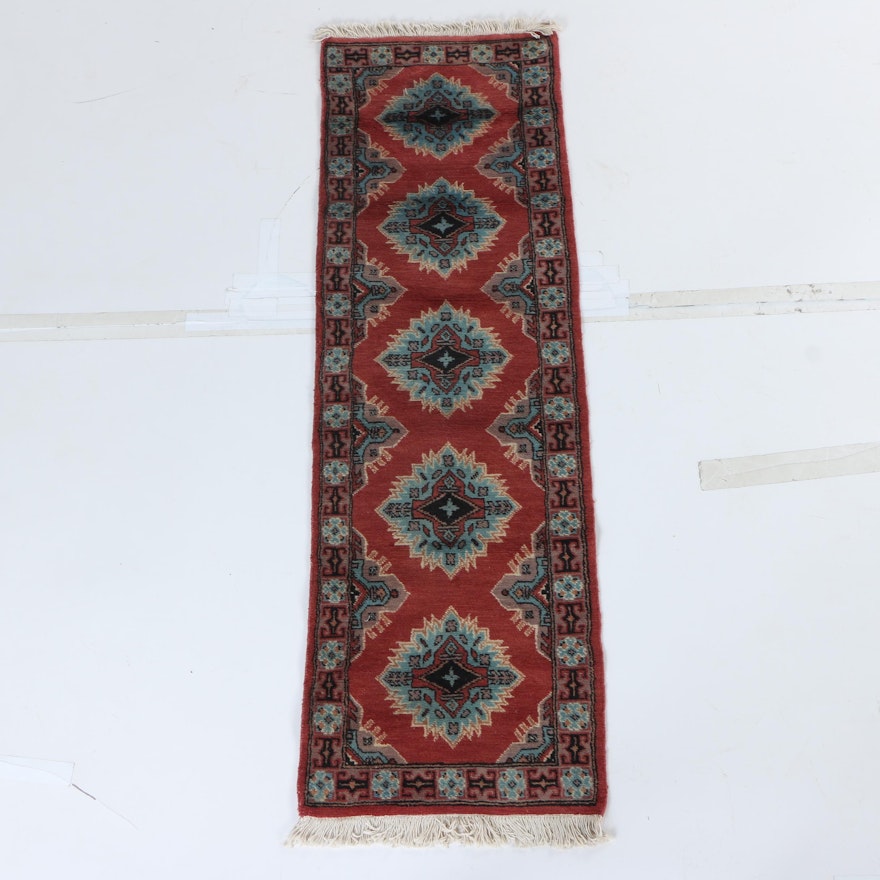 Hand-Knotted Pak-Kazak Wool Carpet Runner