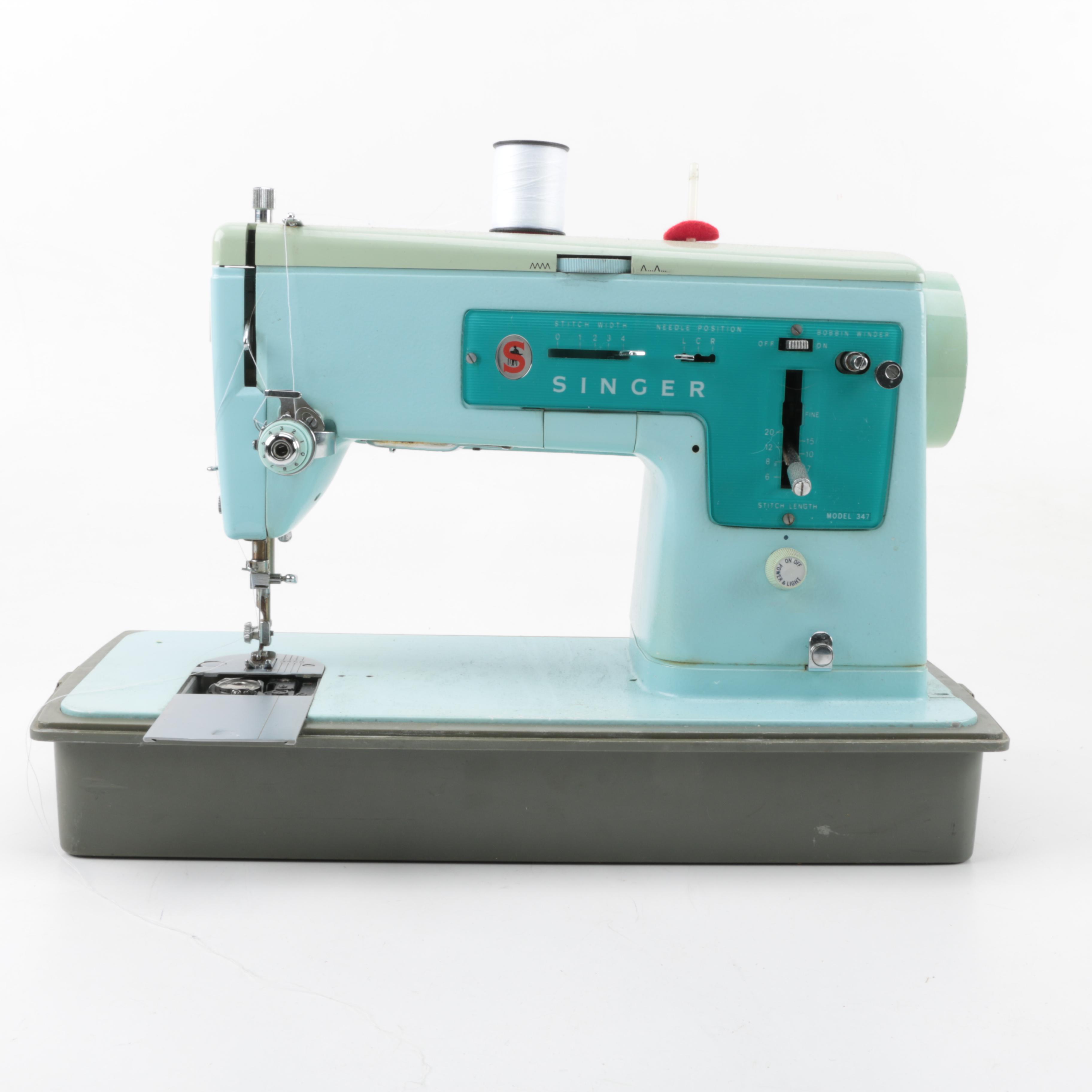 Vintage Singer Model 347 Portable Sewing Machine