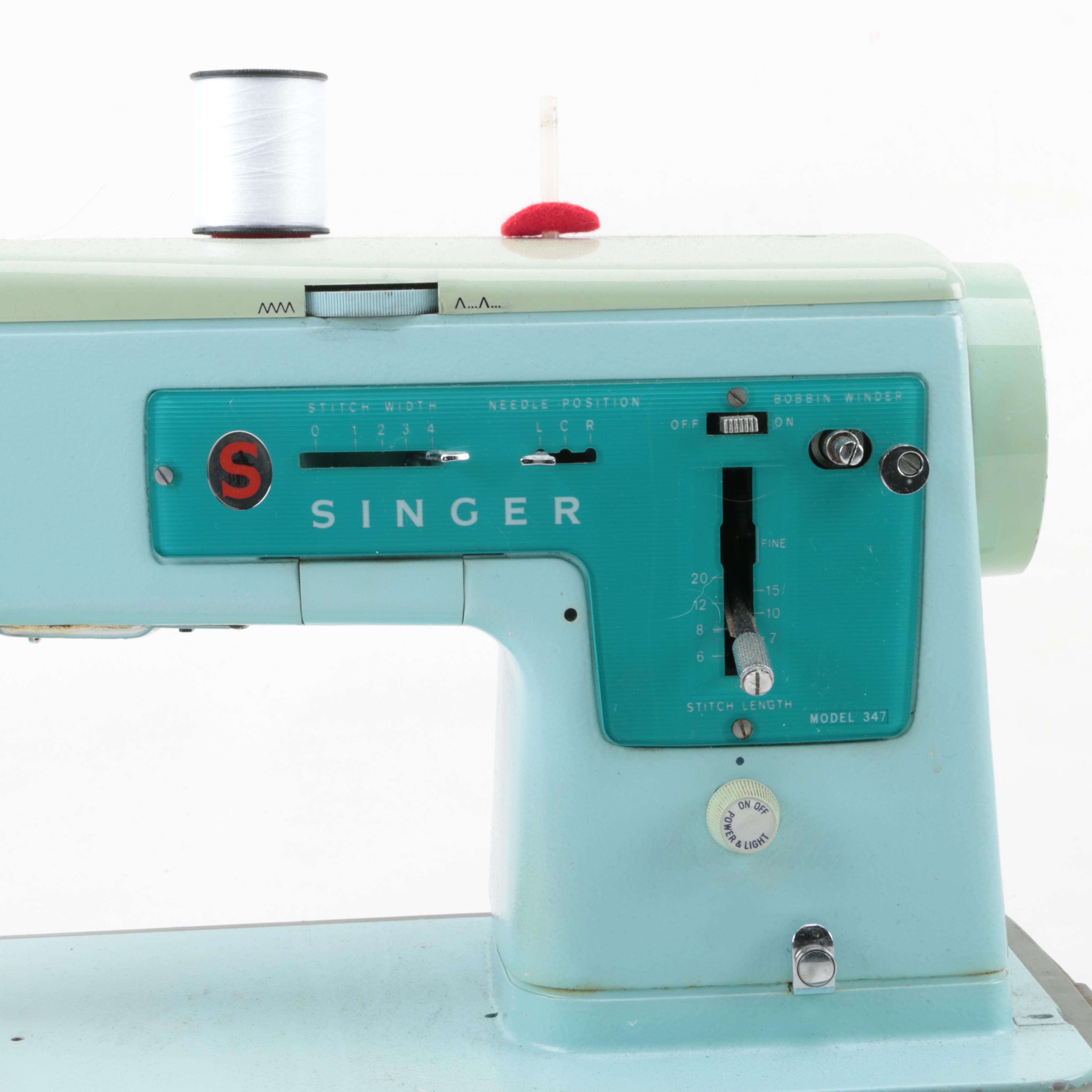 Vintage Singer Model 347 Portable Sewing Machine