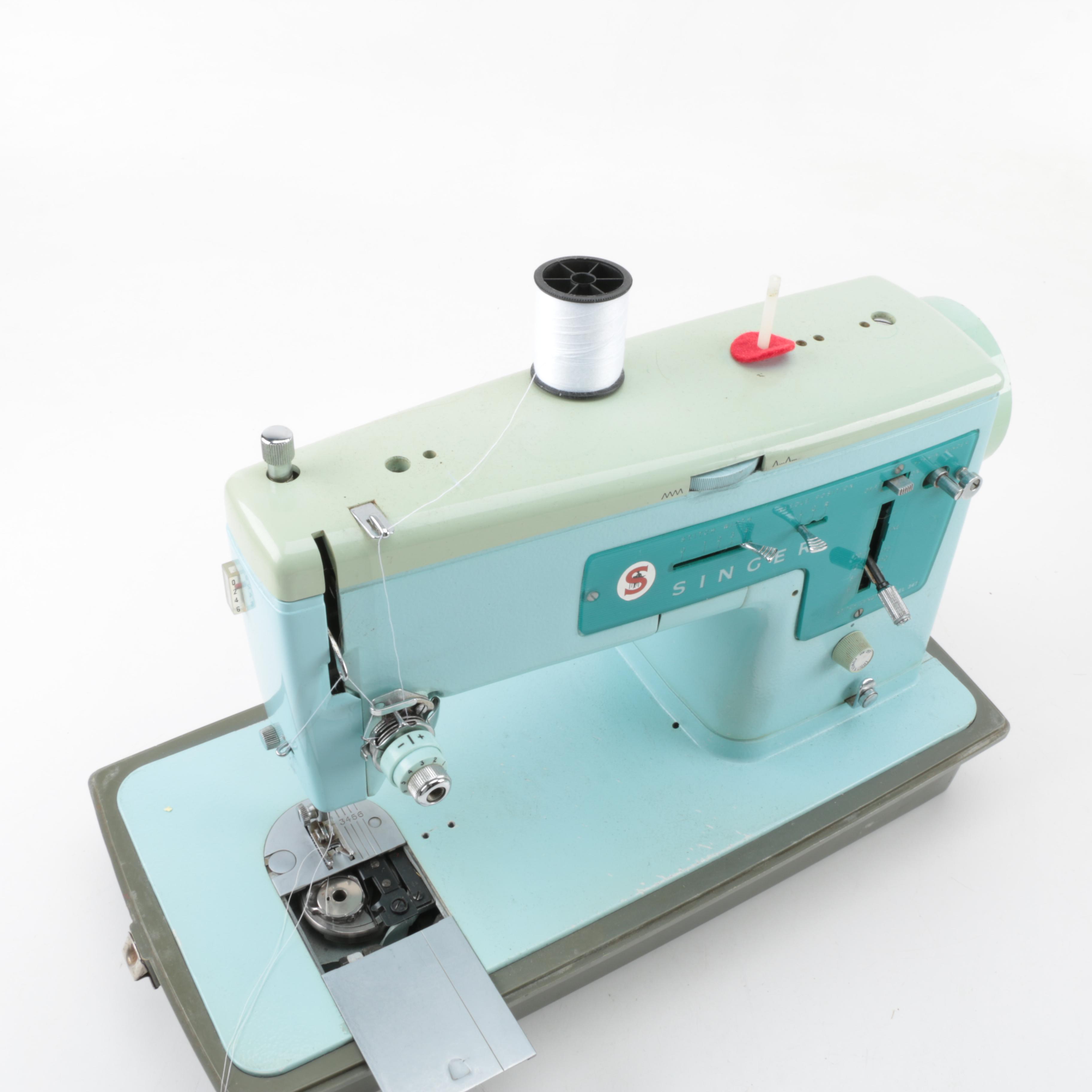 Vintage Singer Model 347 Portable Sewing Machine