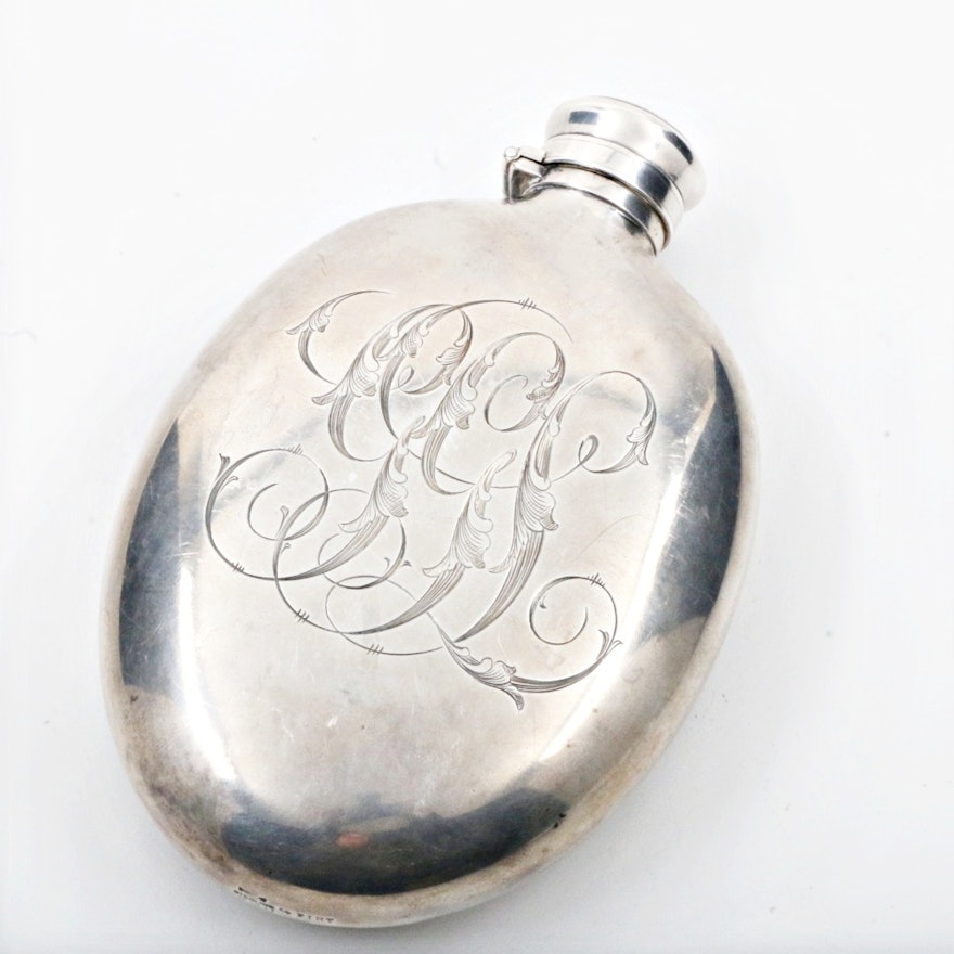 Late 19th Century Gorham Sterling Silver Monogrammed Flask