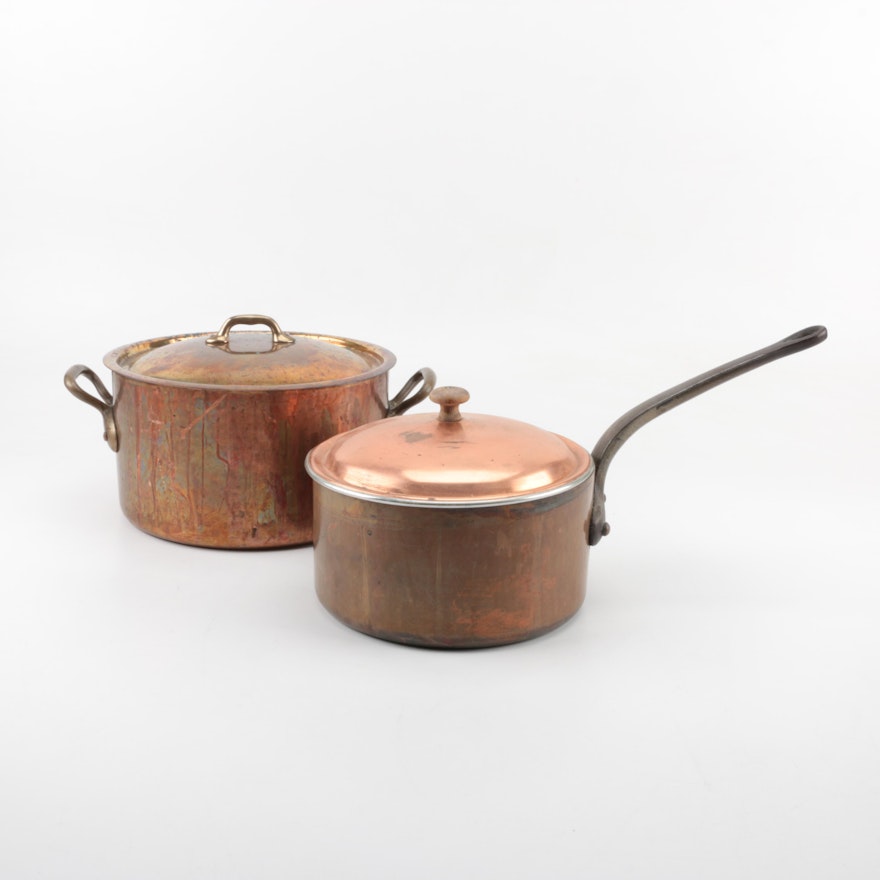 Pair of Copper Cooking Pots