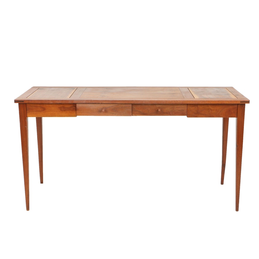 Kyle Kinser Hand-Made Walnut Writing Desk with Two Drawers