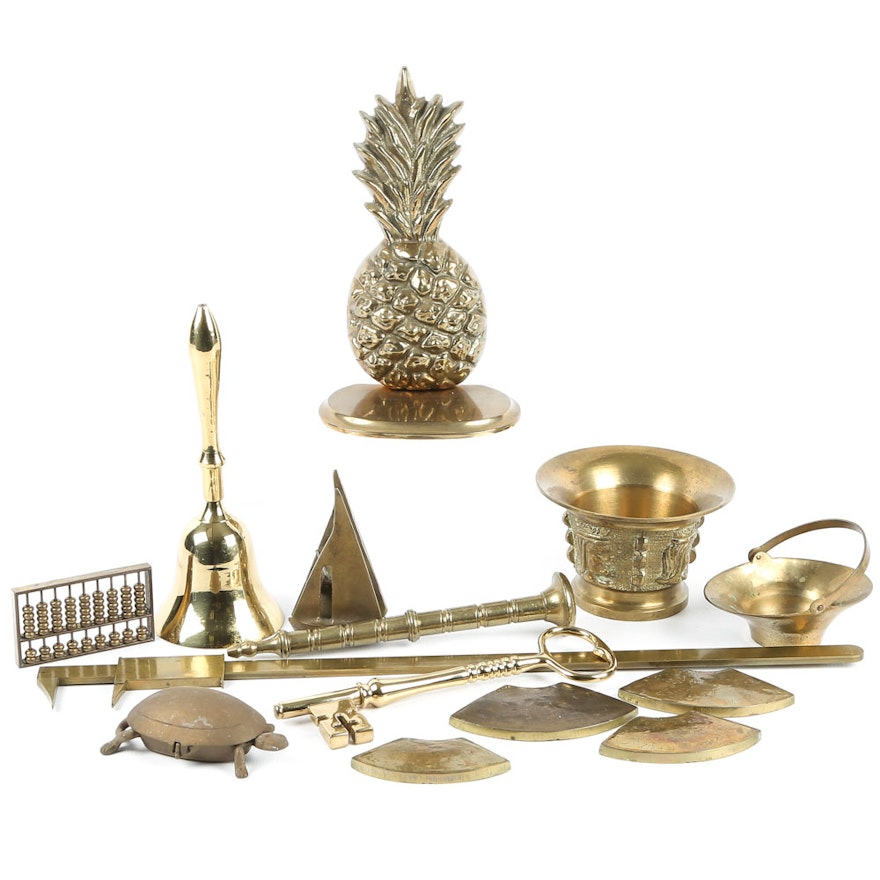 Collection of Brass Decor Items