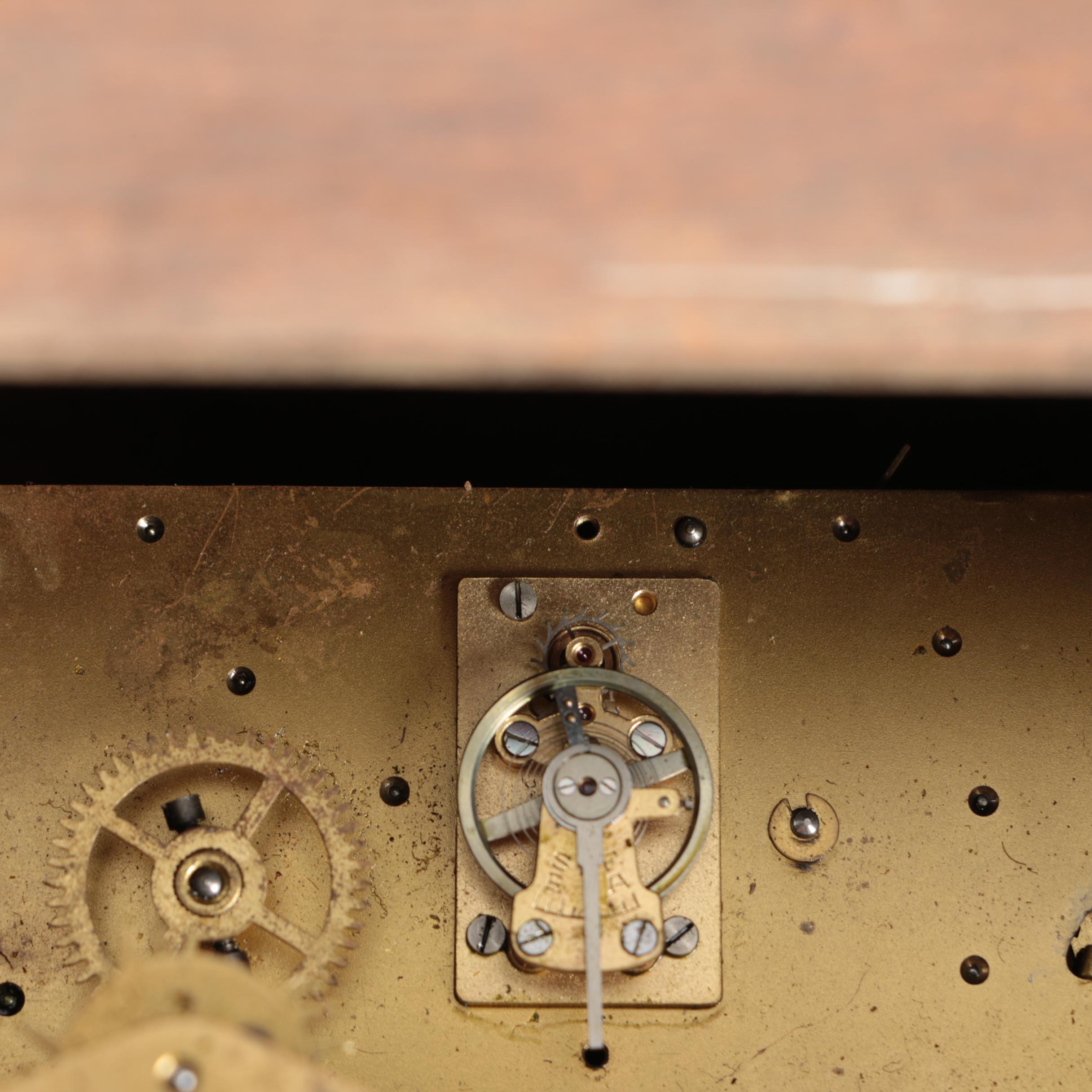 Vintage Art Deco Chiming Wooden Mantel Clock