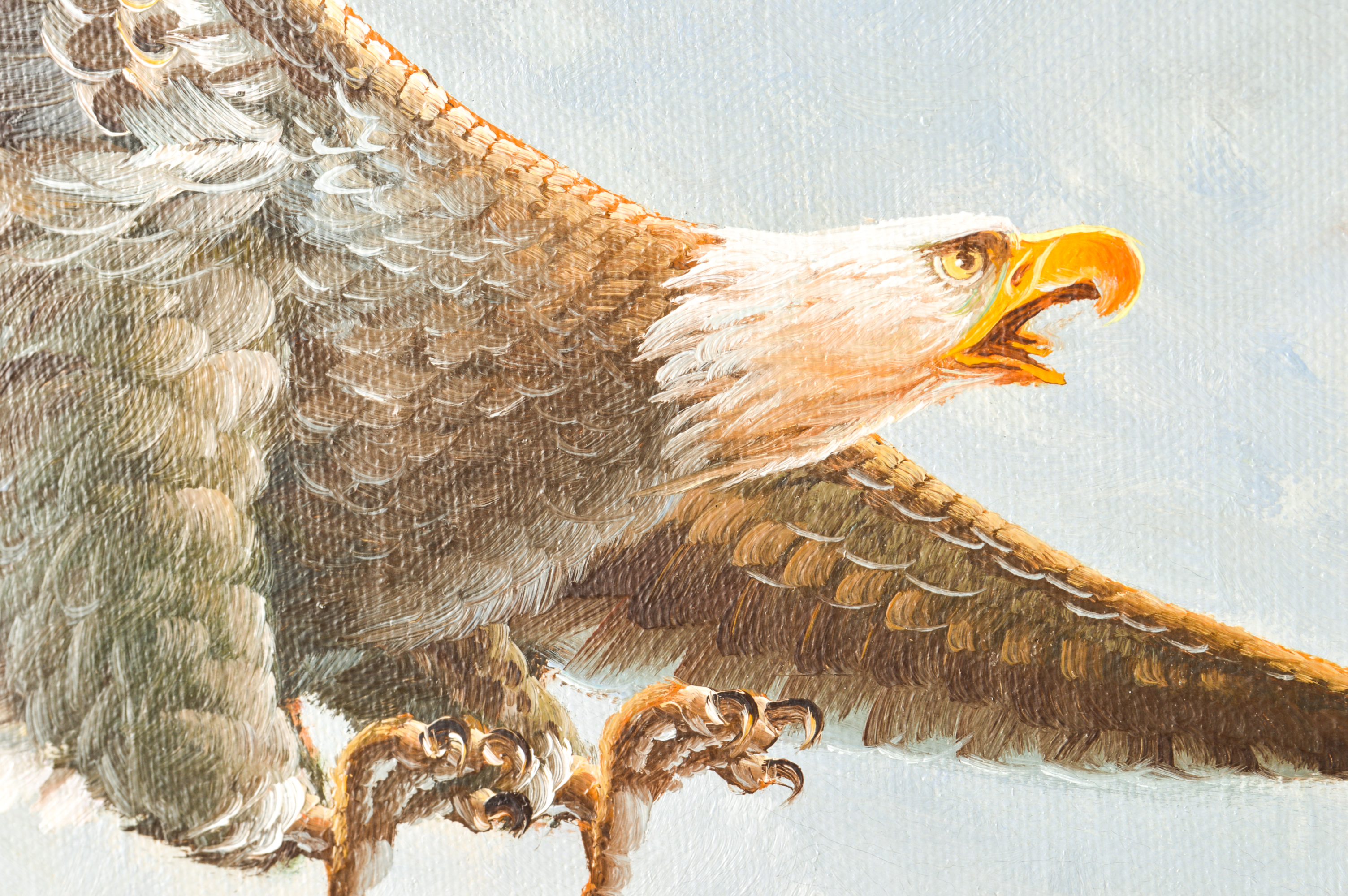 M.P. Elliot Oil on Canvas Eagle Painting