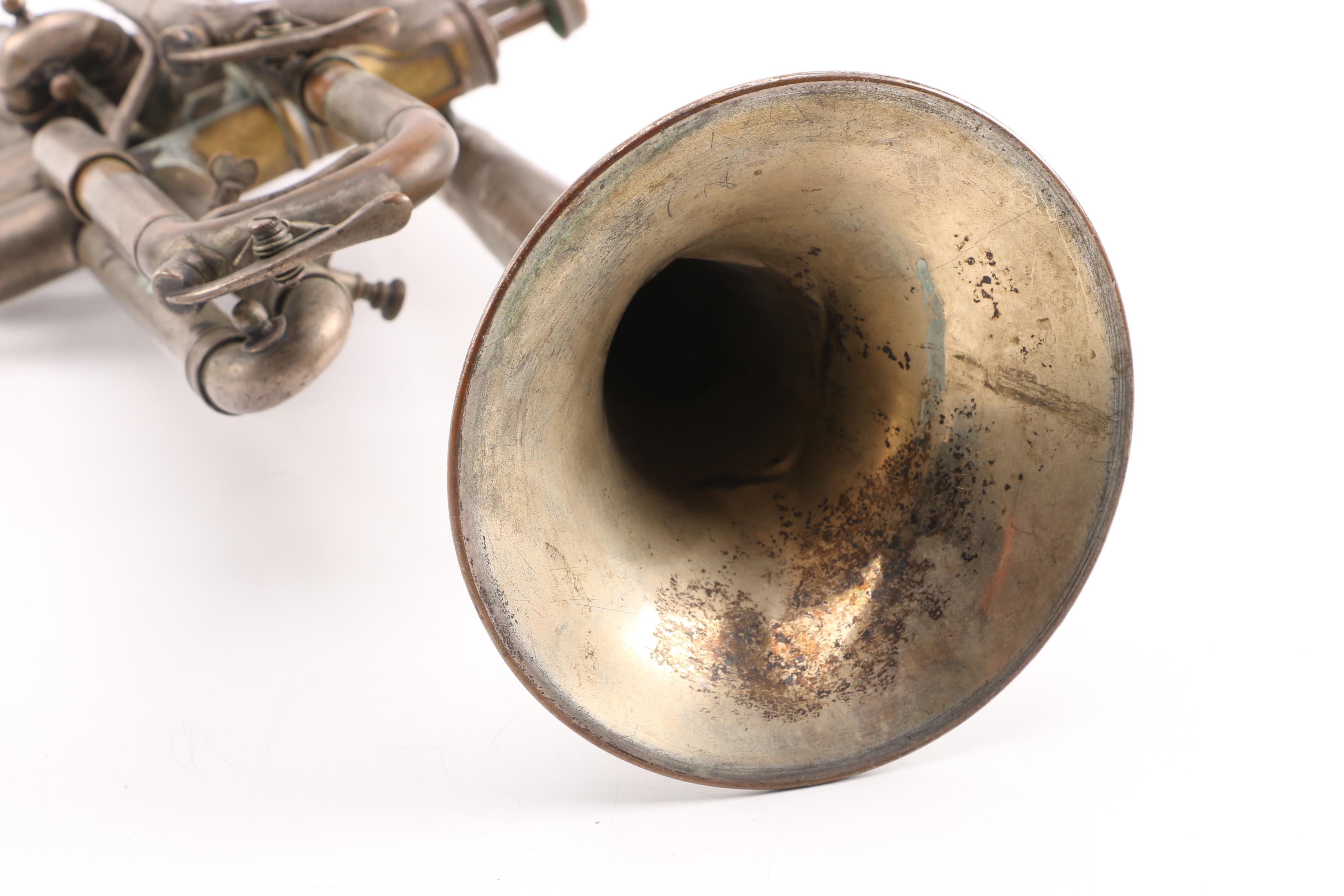 Vintage J.W. York and Sons Perfec-Tone Coronet and WolfPak Double Trumpet Case