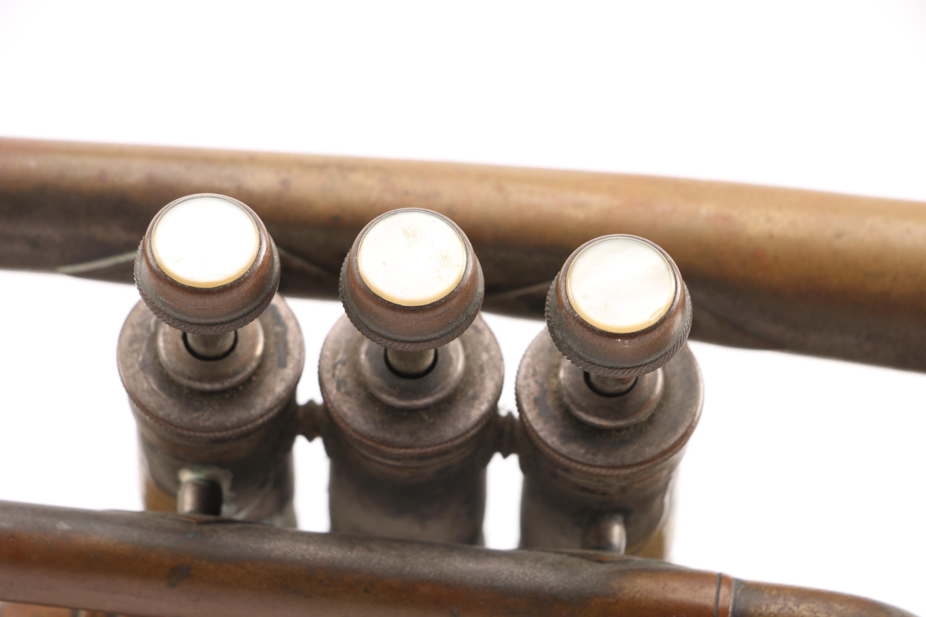 Vintage J.W. York and Sons Perfec-Tone Coronet and WolfPak Double Trumpet Case