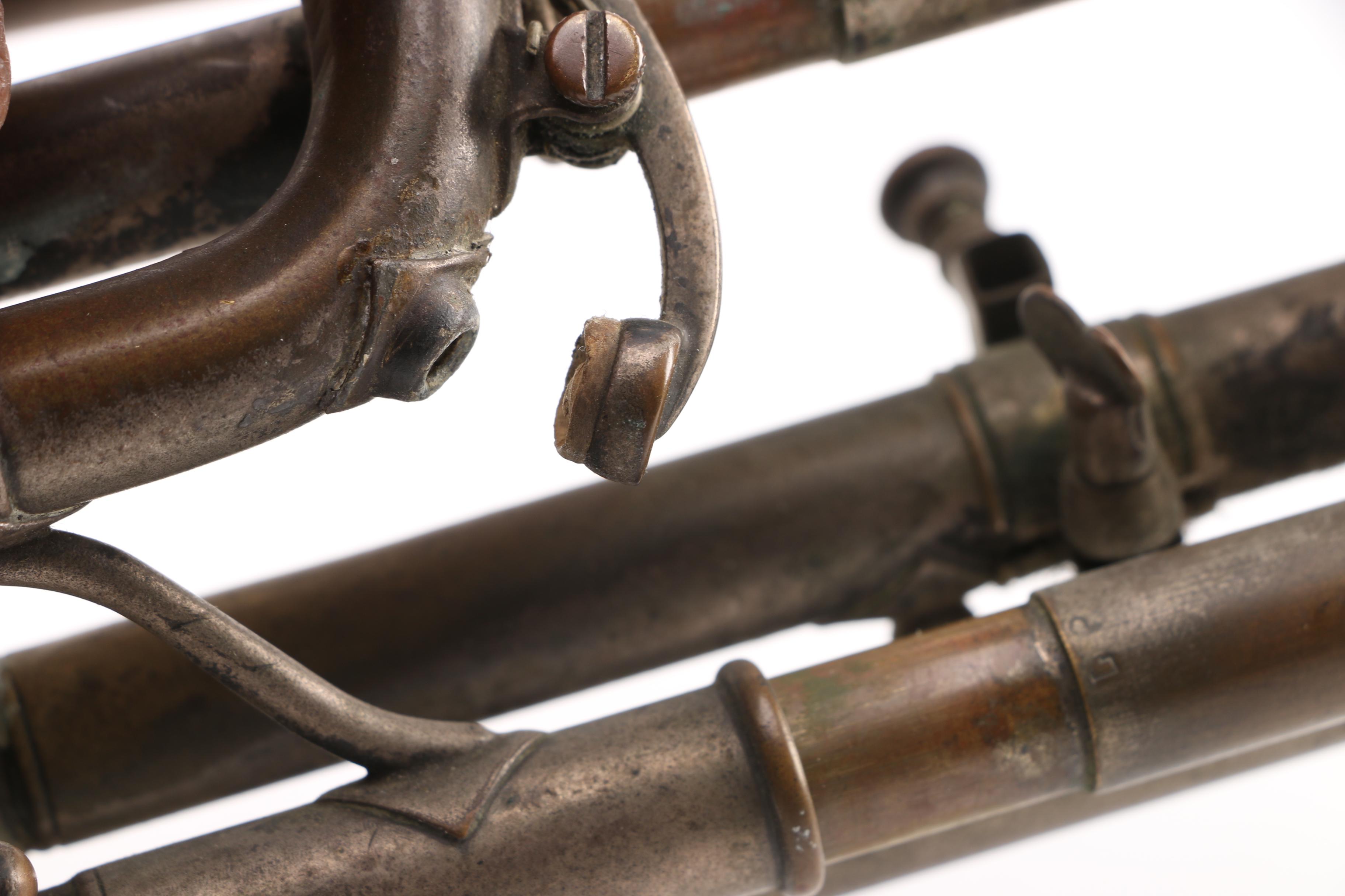 Vintage J.W. York and Sons Perfec-Tone Coronet and WolfPak Double Trumpet Case