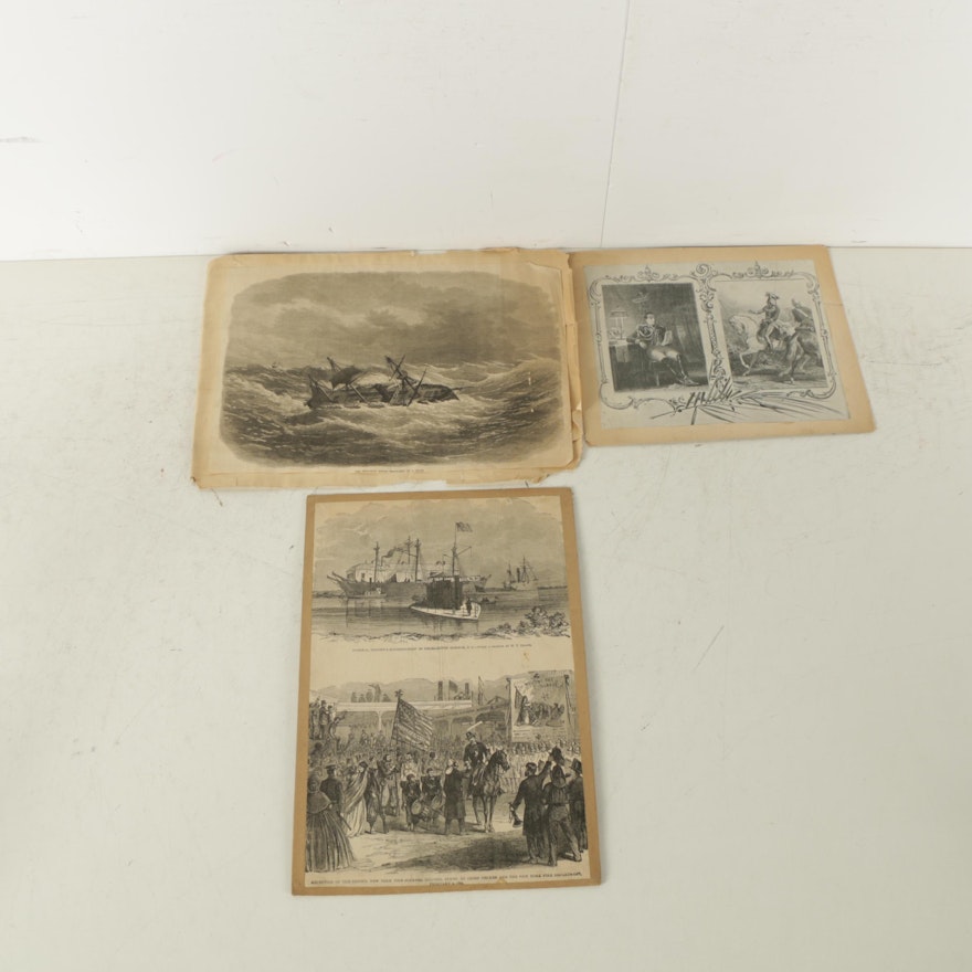 Intaglio and Halftone Prints Depicting 19th-Century Military Scenes
