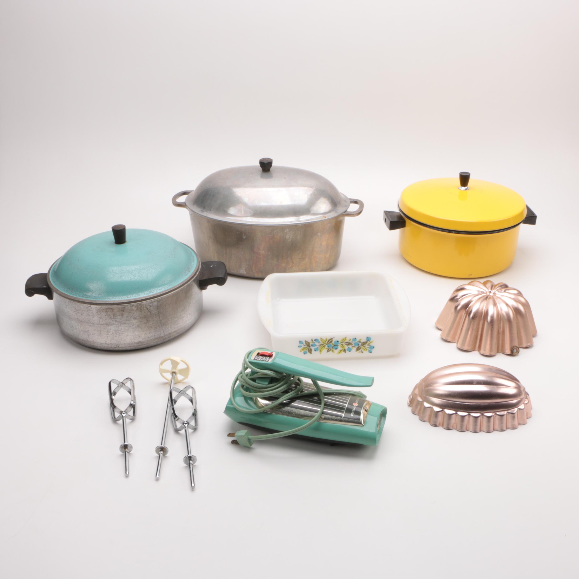 Vintage Kitchenware including Jeanette Glasbake "Blueberry"