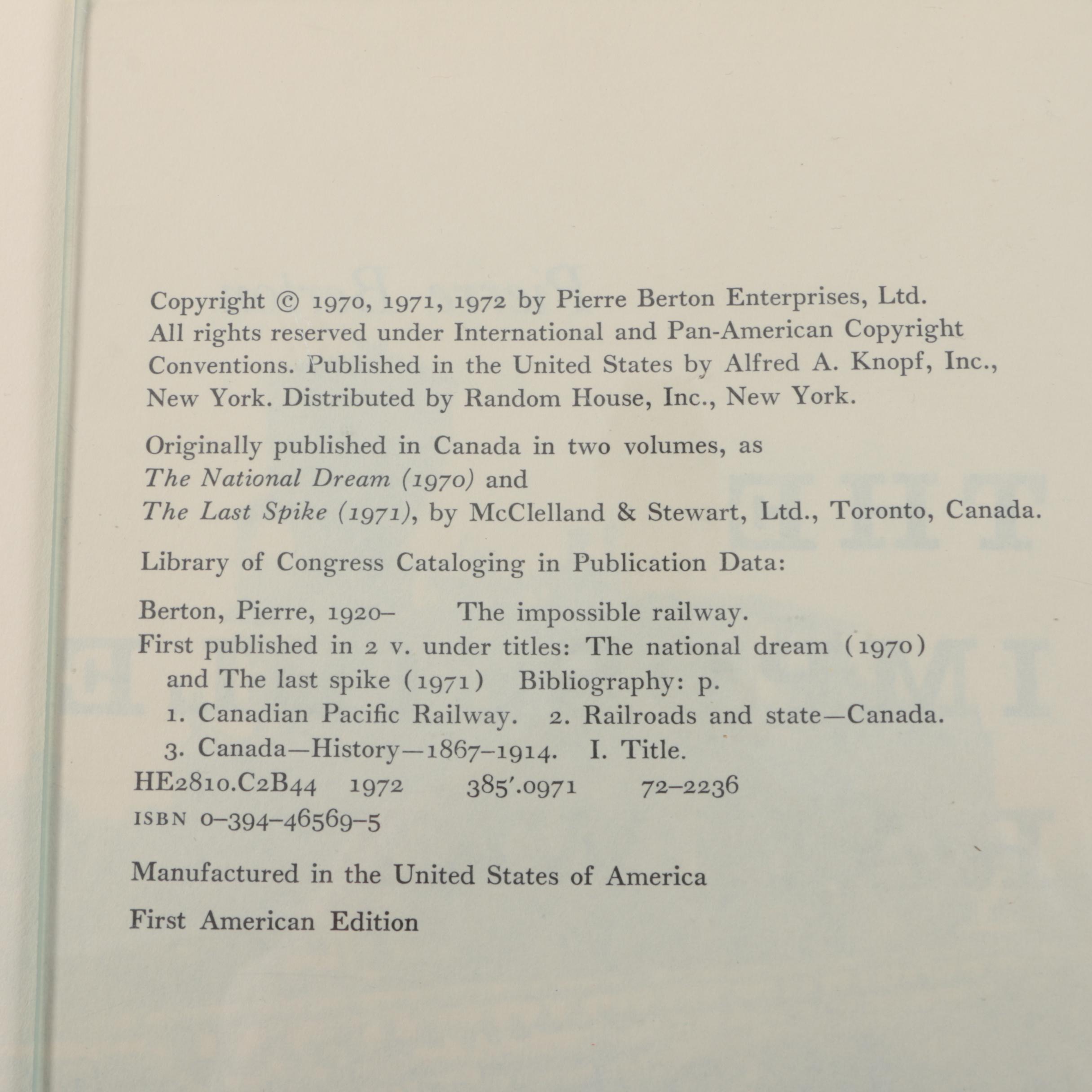 Books on World Railways including First Edition "The Impossible Railway"