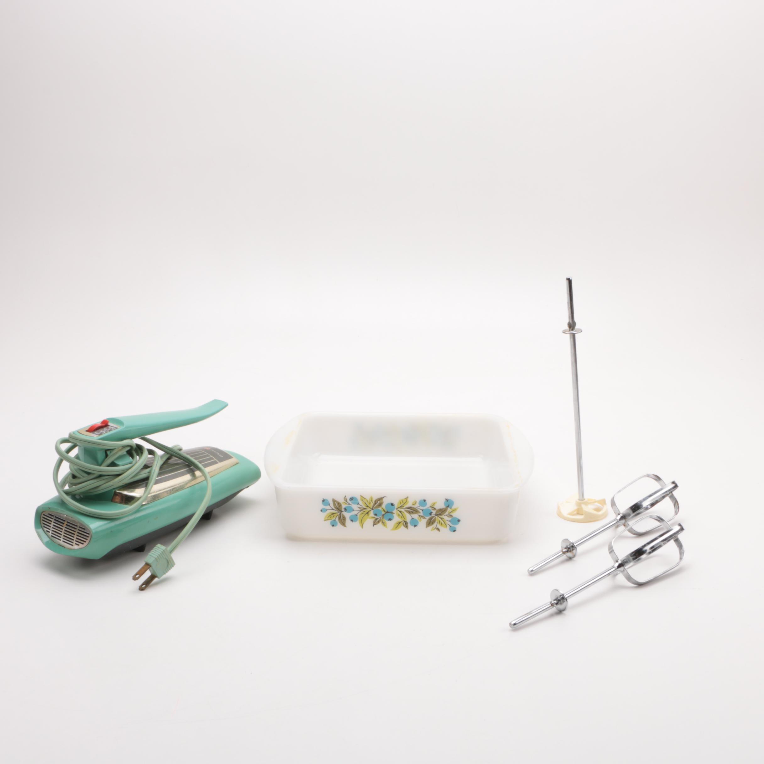 Vintage Kitchenware including Jeanette Glasbake "Blueberry"