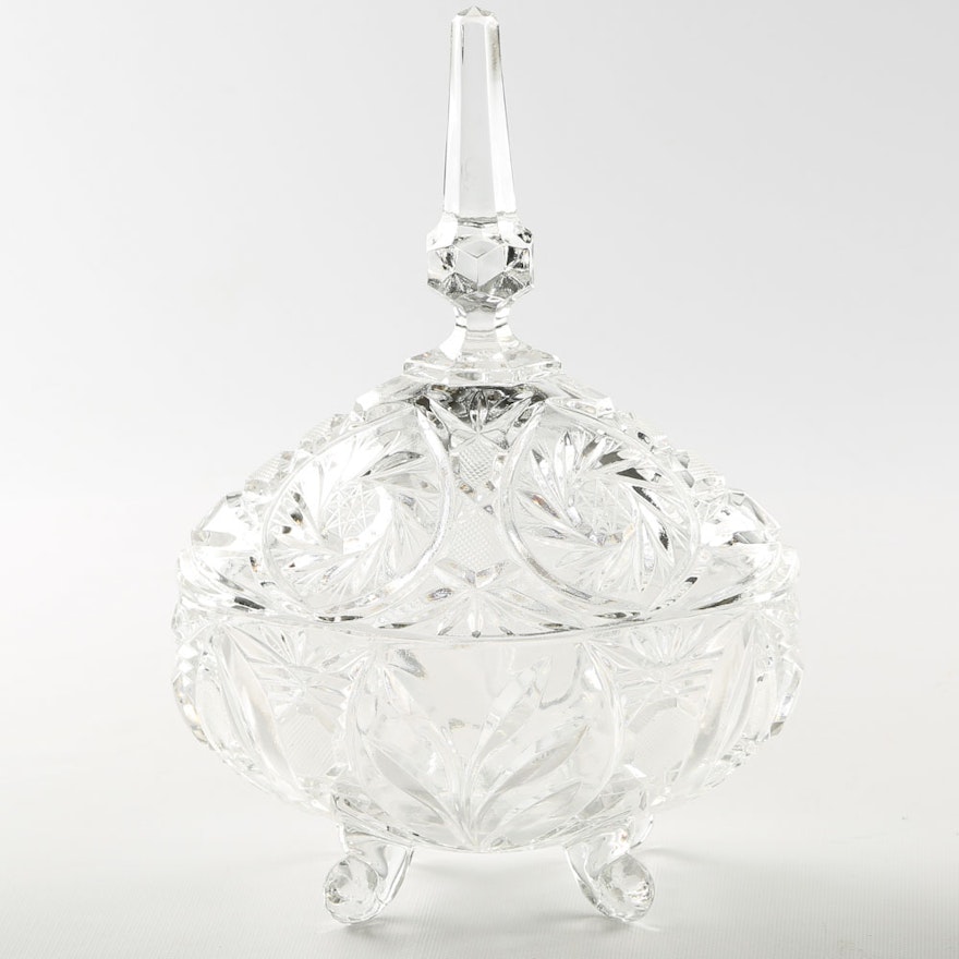 Cut Glass Covered Candy Dish