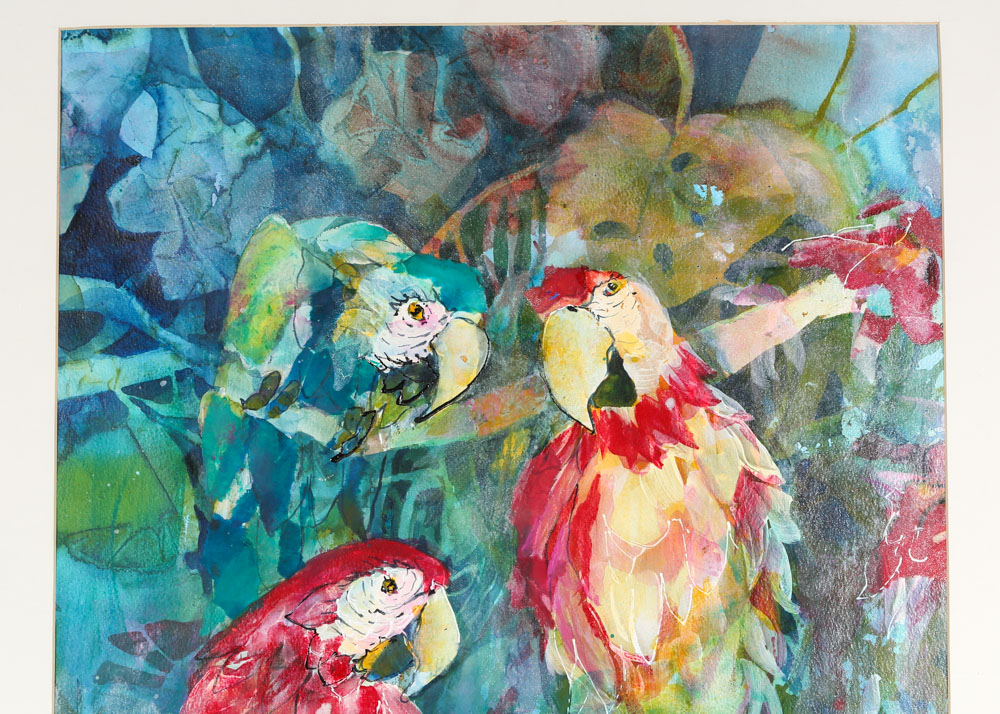 Vae Hamilton Mixed Media Artwork of Parrots