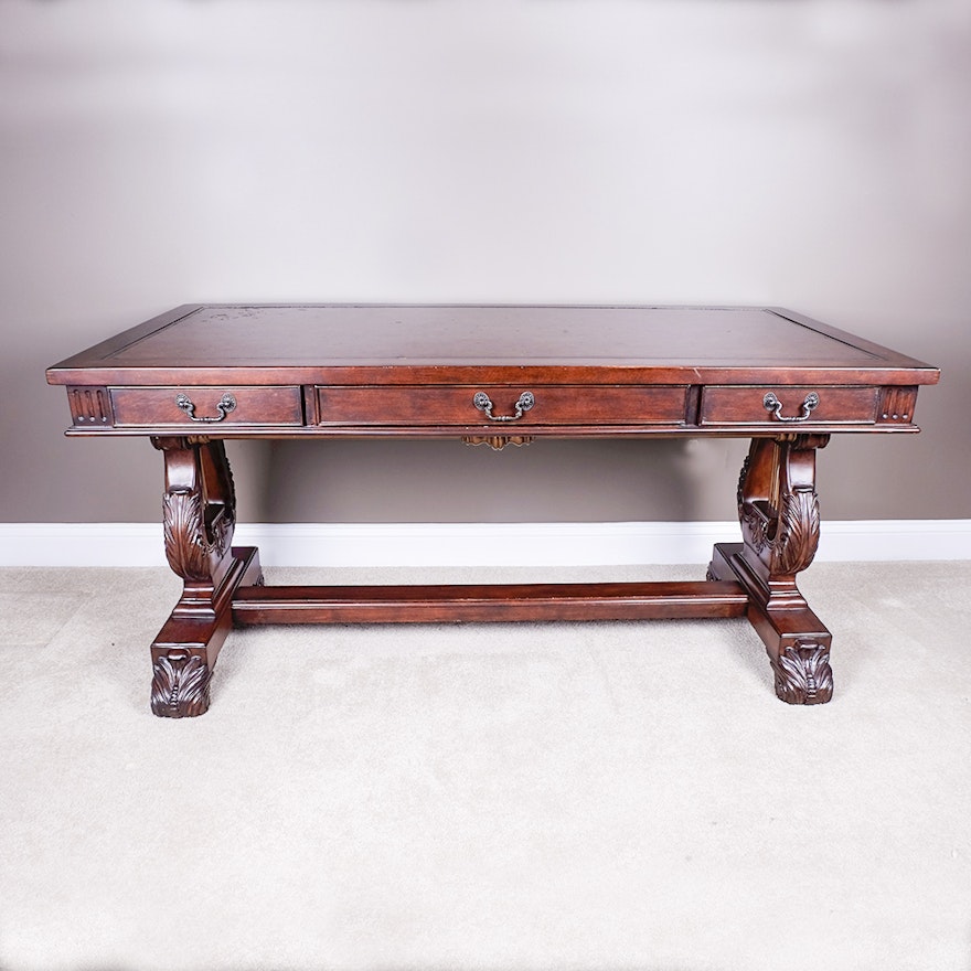 Writing Desk with Lyre Trestle Base