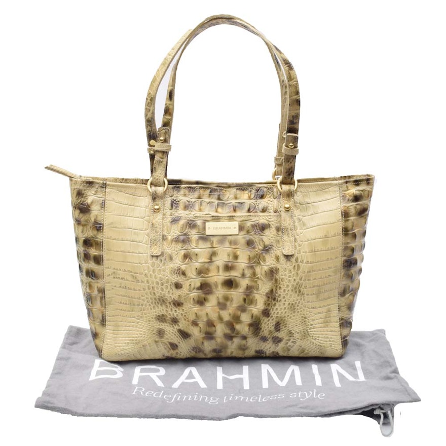 Brahmin Asher Crocodile Embossed Tote